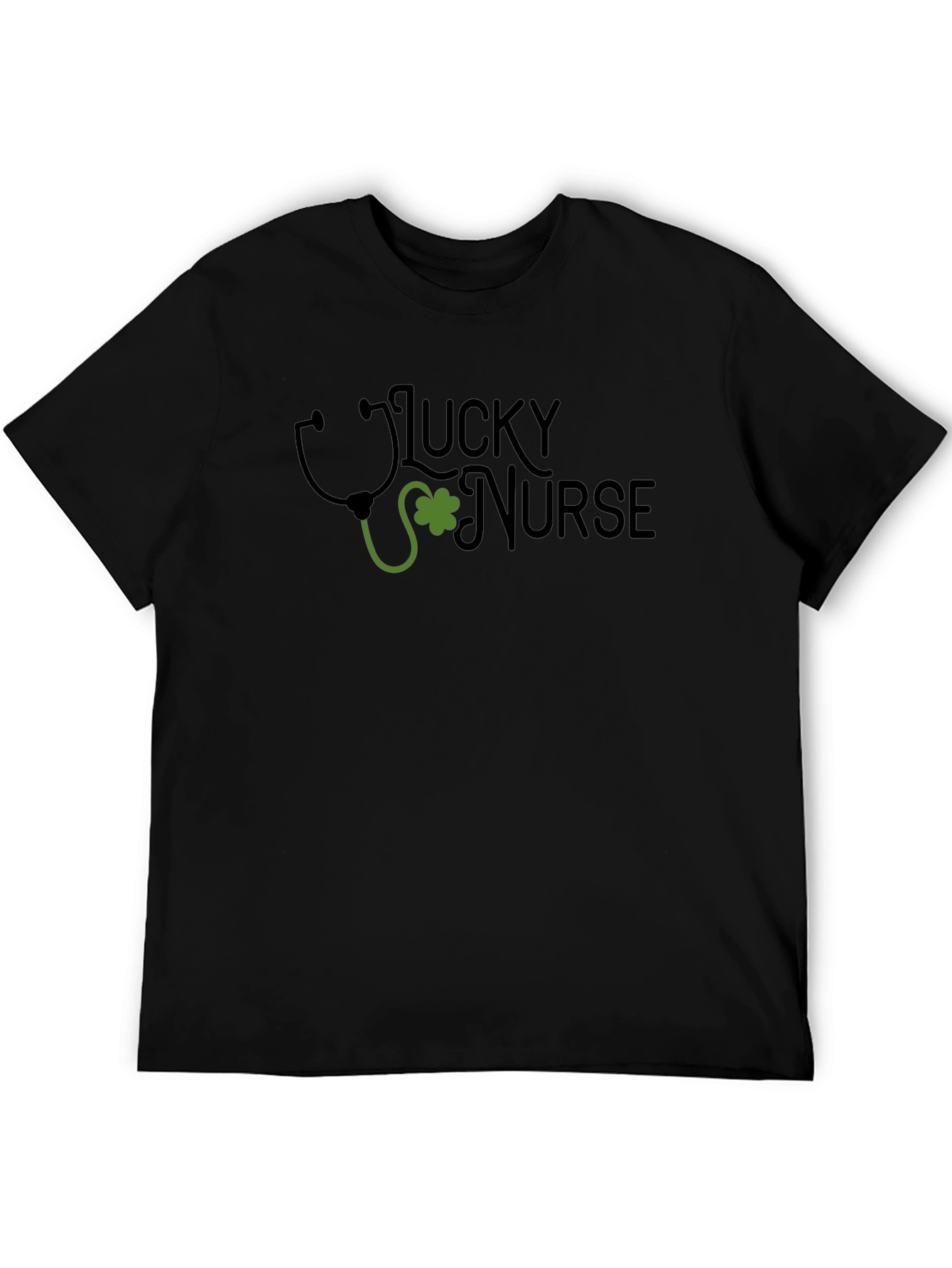 Black Lucky Nurse St. Patrick's Day T-Shirt view 5