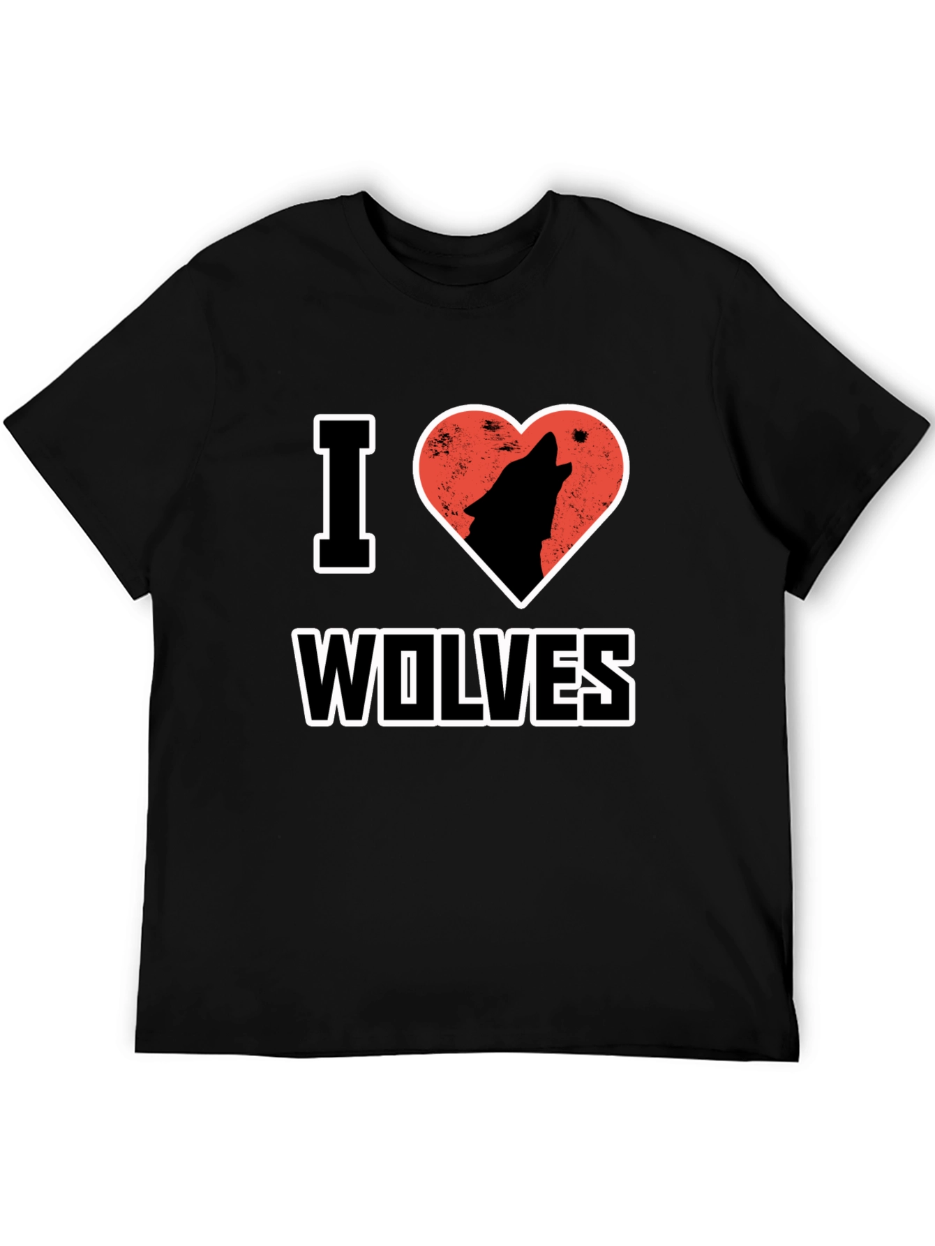Black I Heart Wolves T-Shirt view 5
