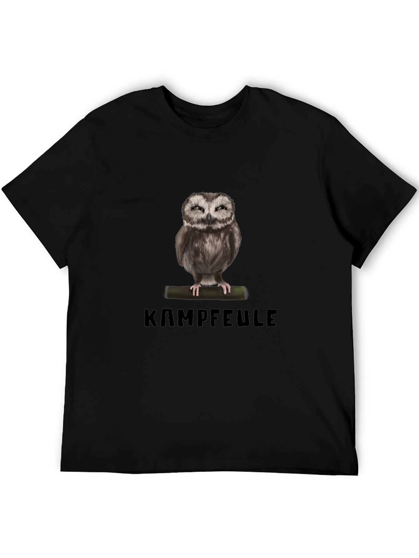Black Kampfeule Owl Graphic T-Shirt - Black view 5