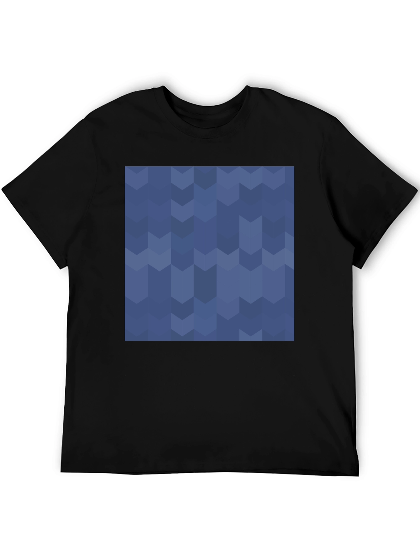 Black Geometric Arrow Pattern T-Shirt view 5