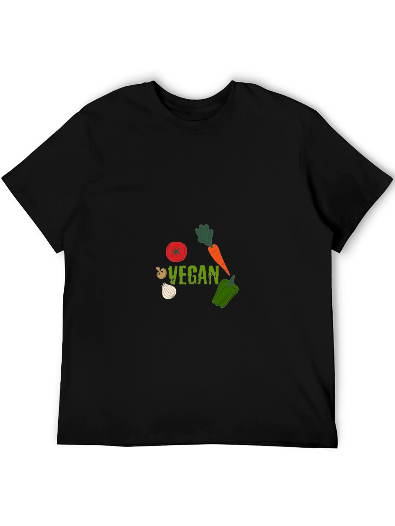 Black Vegan Graphic Tee - Black Cotton T-Shirt view 5