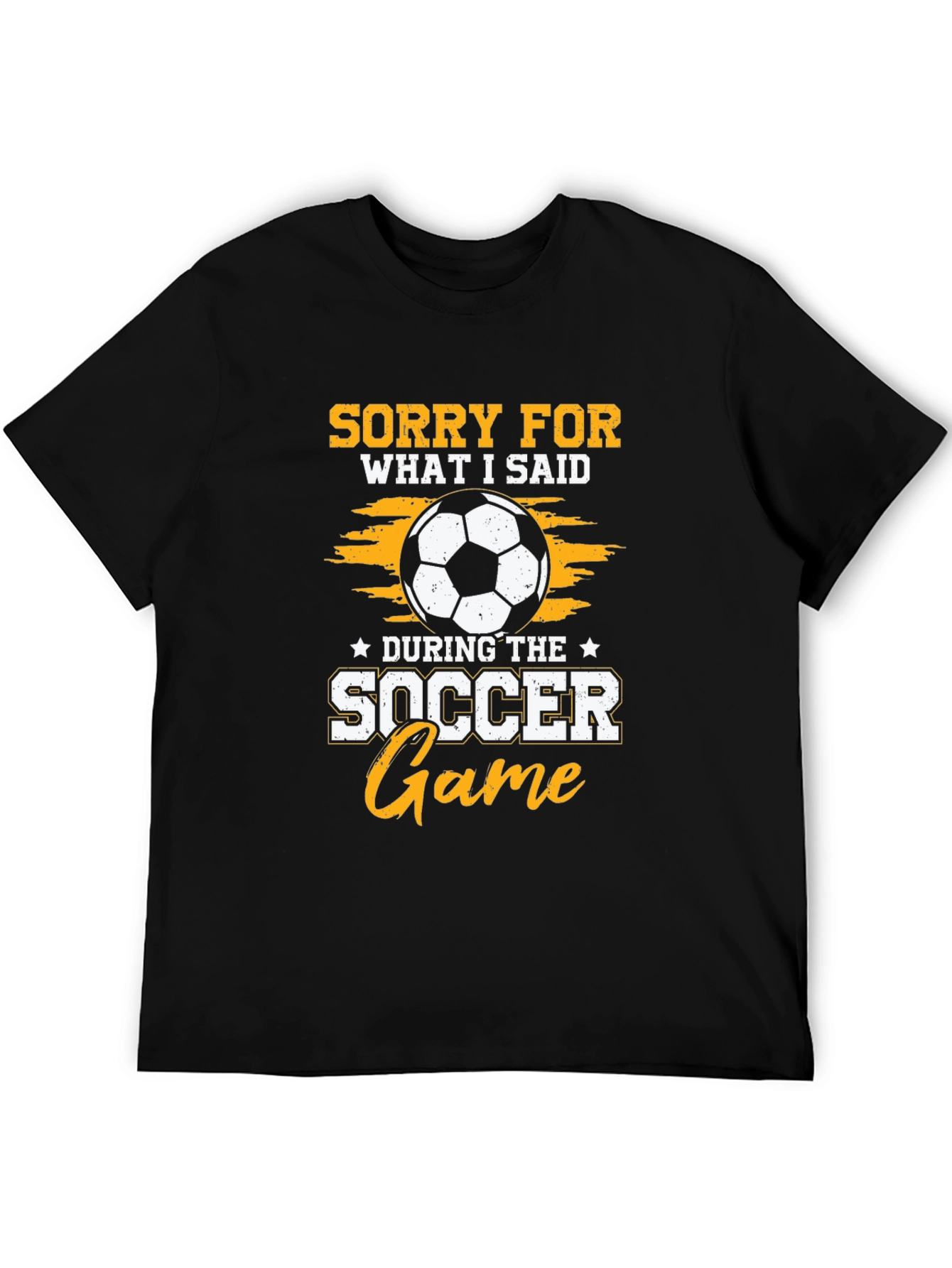 Black Funny Soccer Game Apology T-Shirt view 5