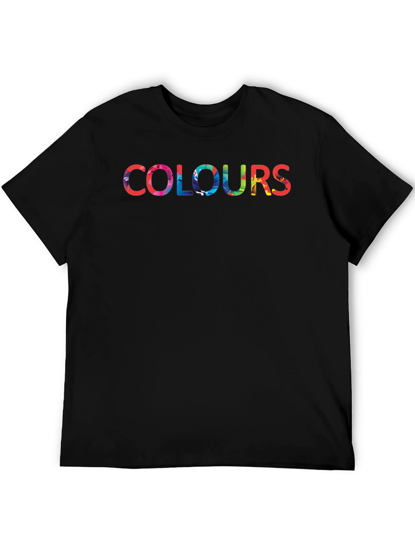 Black Colorful Colours Graphic Black T-Shirt view 5