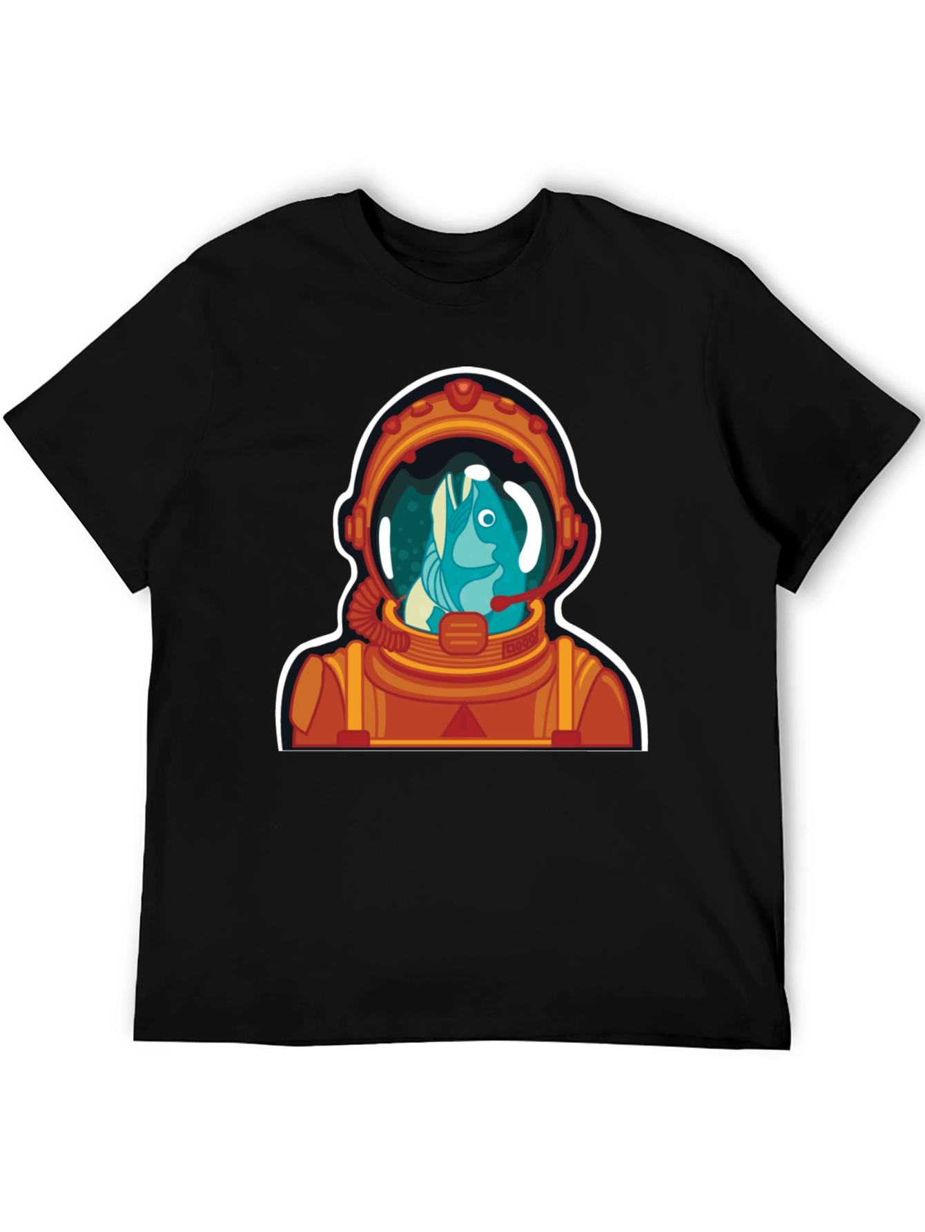 Black Astronaut Fish Graphic Tee - Space Humor view 5