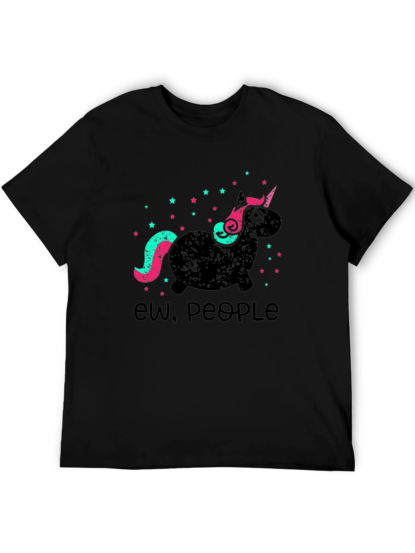 Black Ew People Unicorn Graphic Tee - Soft Cotton Blend view 5