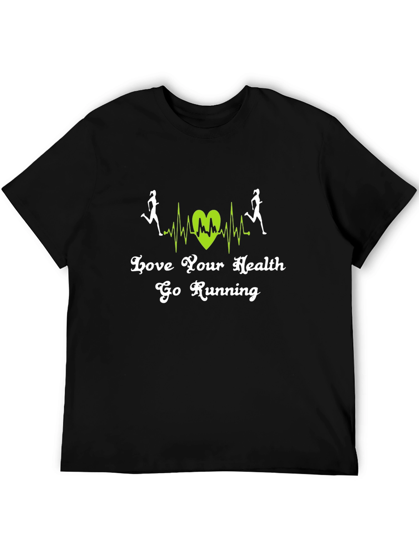 Black Love Your Health Go Running T-Shirt view 5