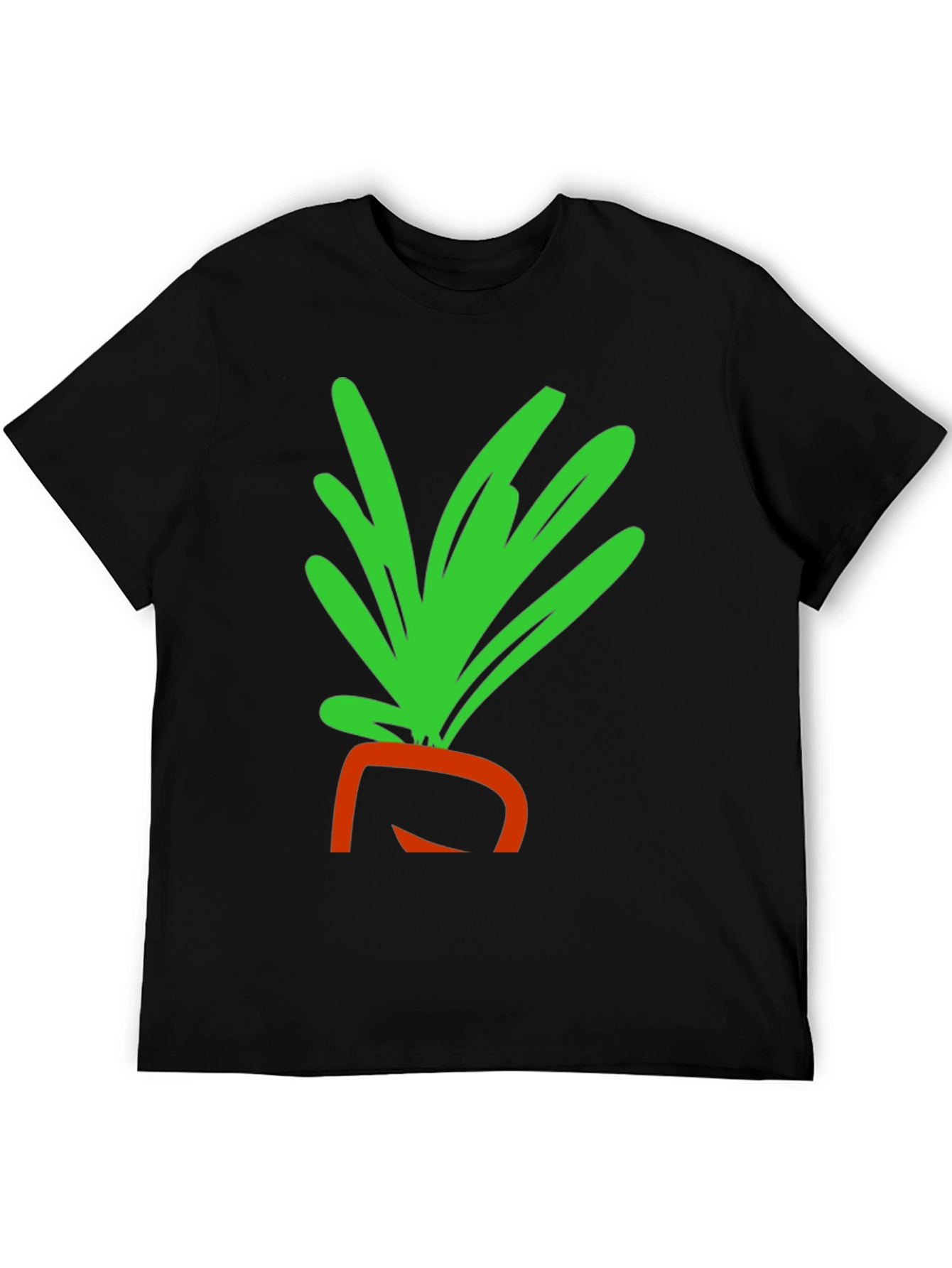 Black Whimsical Carrot Graphic Tee - Black Cotton T-Shirt view 5