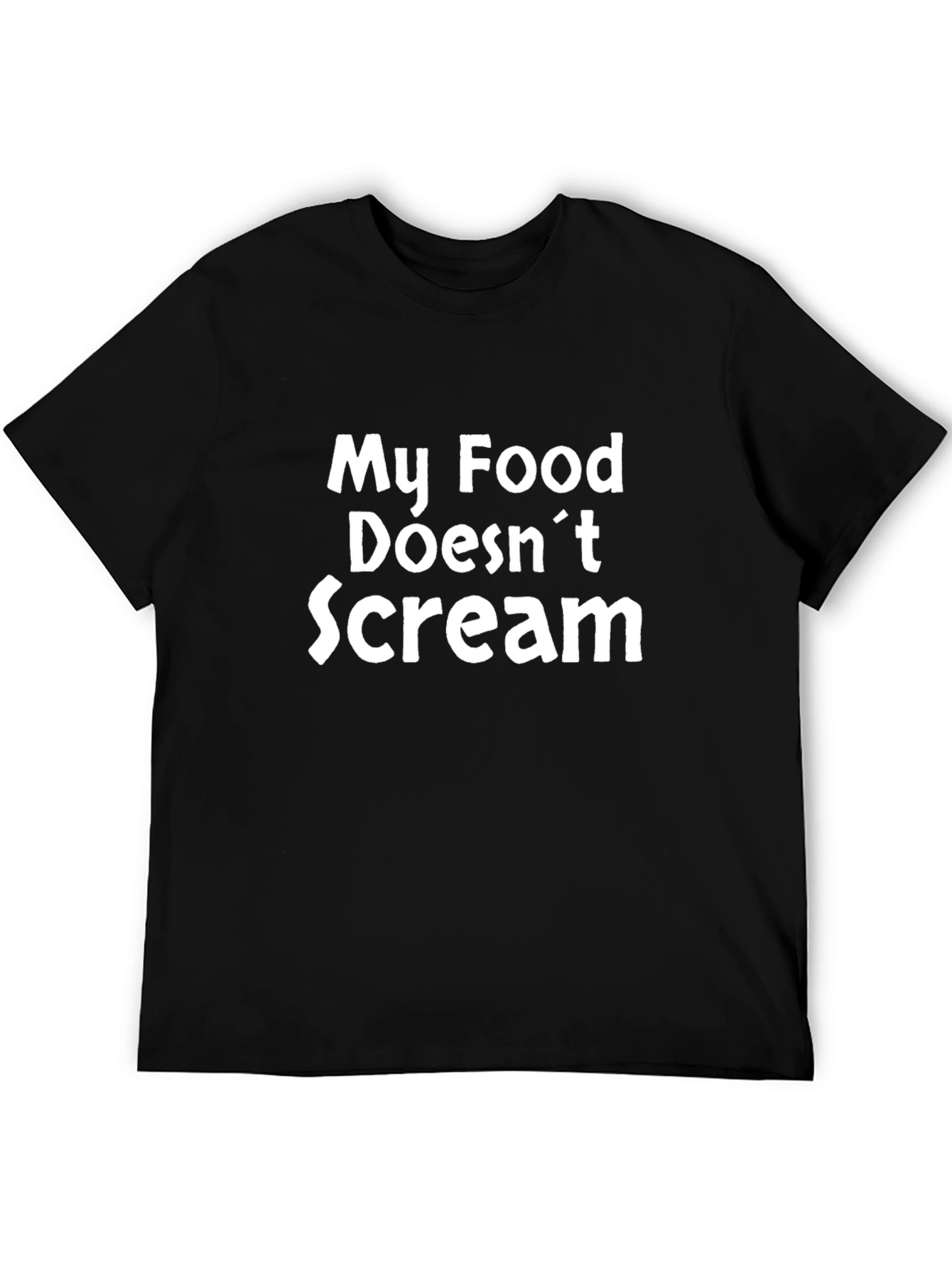 Black My Food Doesn't Scream T-Shirt - Funny Vegan Tee view 5