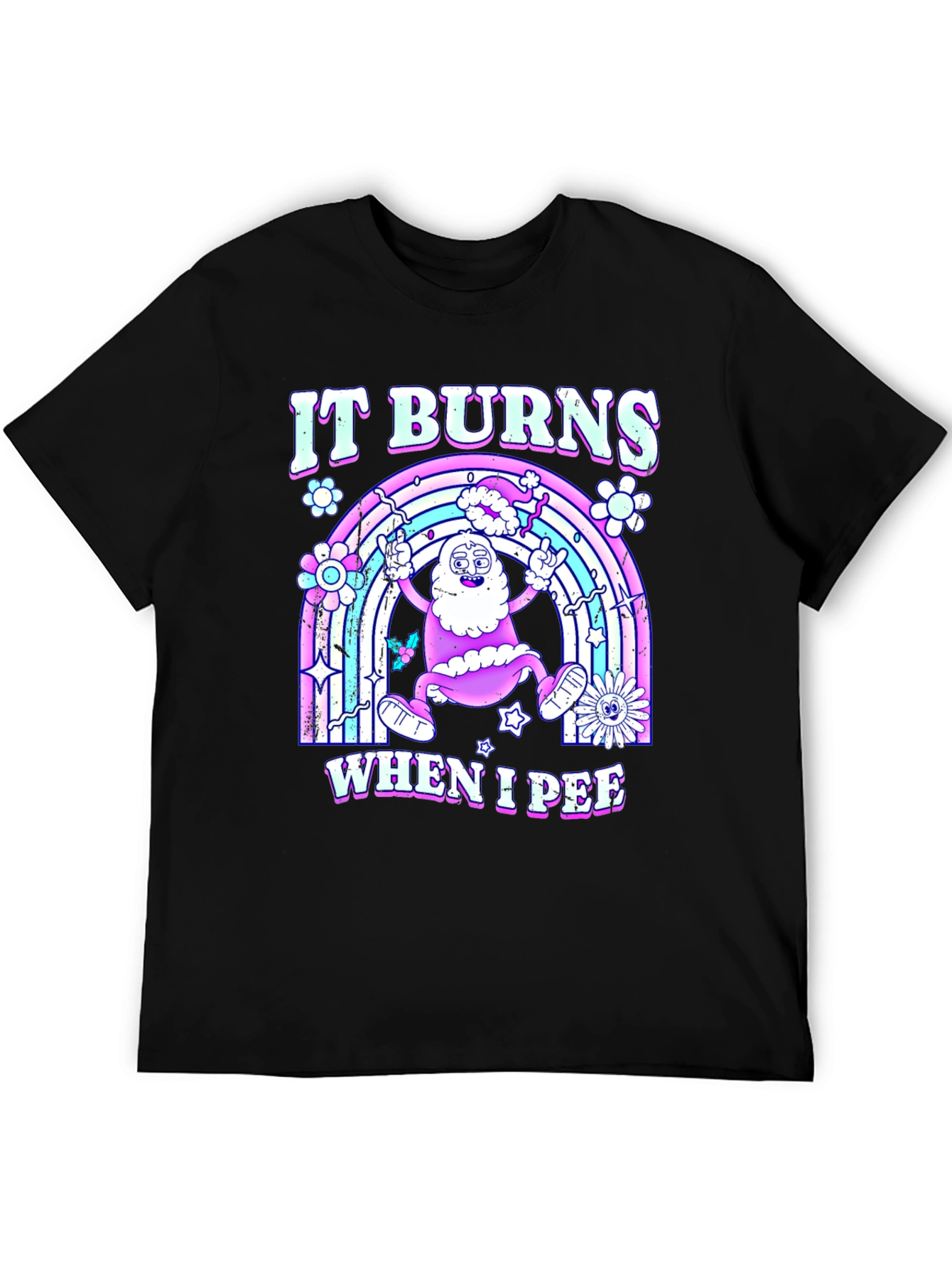 Black It Burns When I Pee T-Shirt view 5