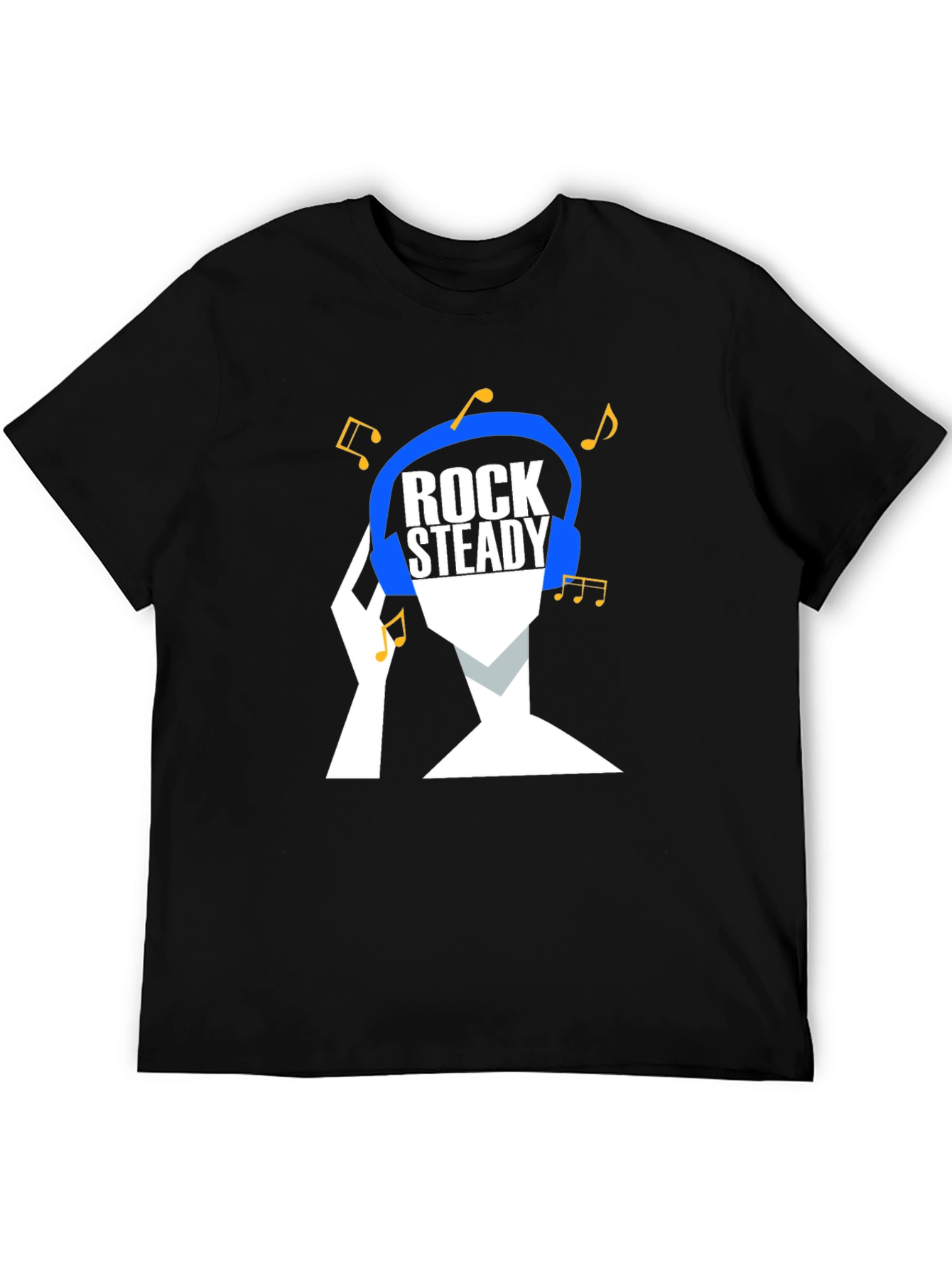 Black Rock Steady Music T-Shirt - Cool Graphic Tee view 5