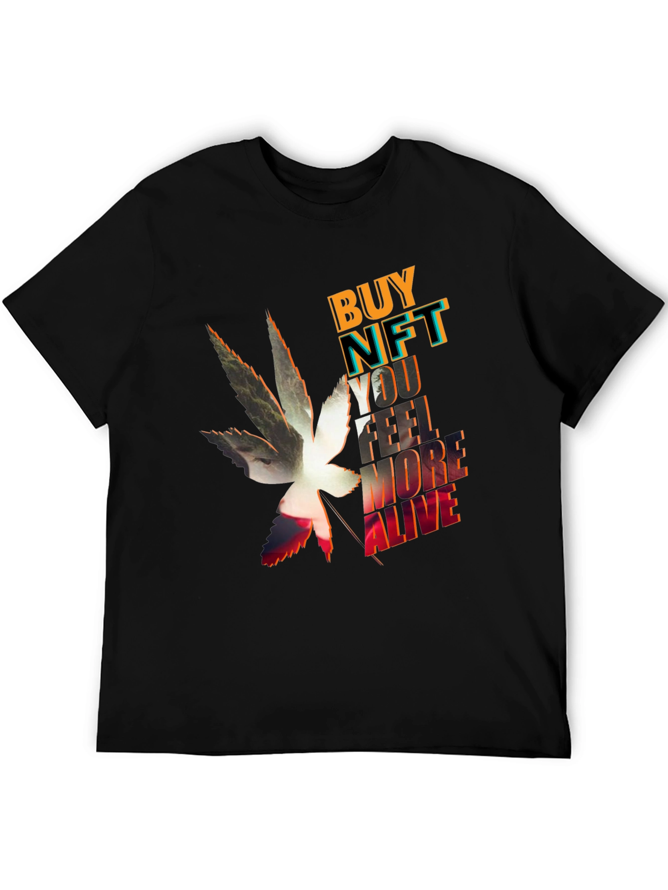 Black Buy NFT Feel More Alive Graphic Tee view 5