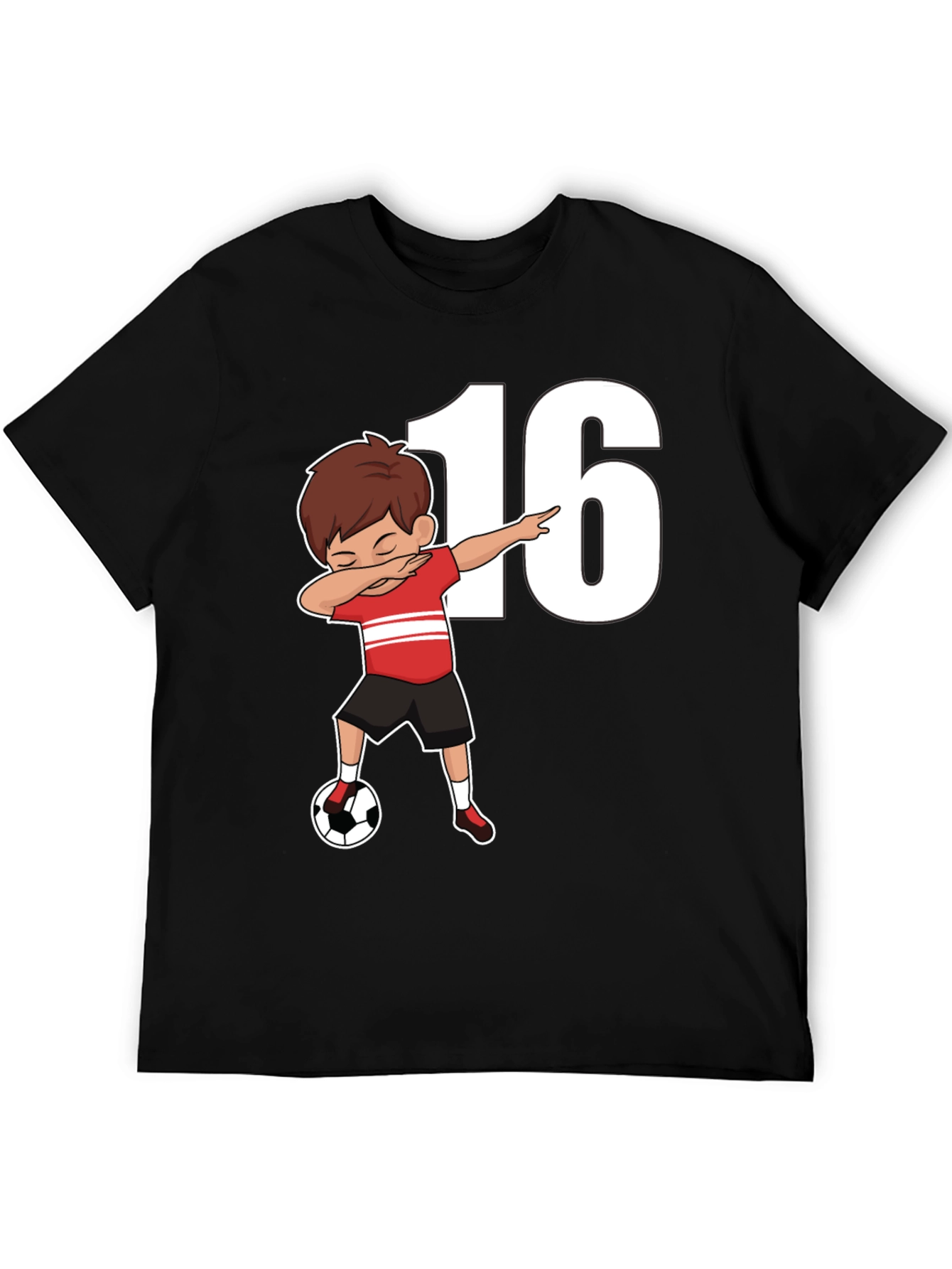 Black Soccer Boy 16th Birthday T-Shirt view 5