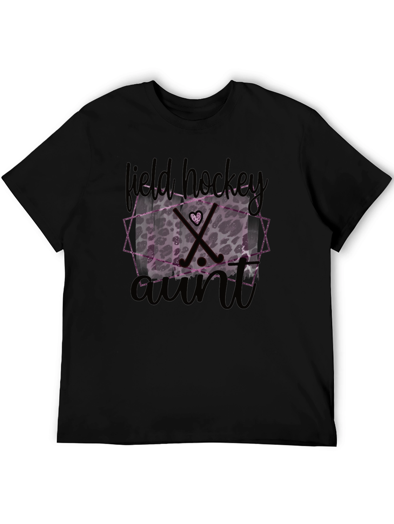 Black Field Hockey Aunt Leopard Print T-Shirt view 5