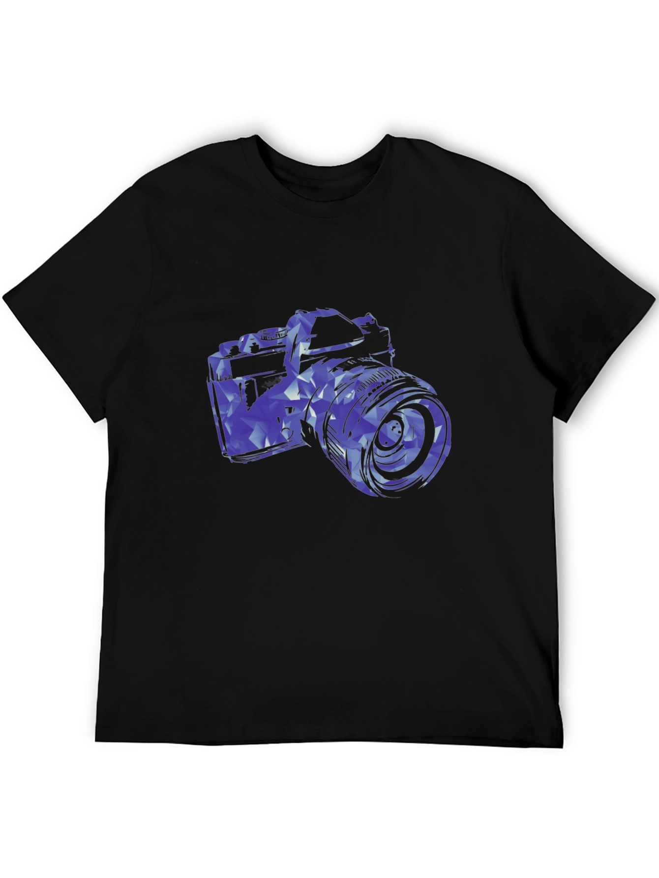 Black Geometric Camera Graphic T-Shirt view 5