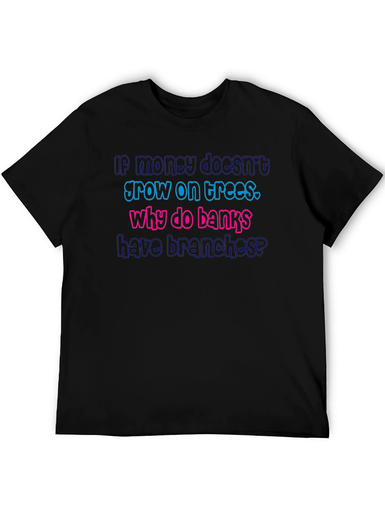 Black Funny Bank Branches Graphic T-Shirt view 5