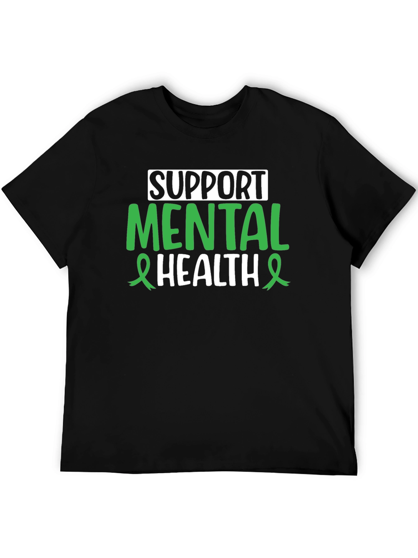 Black Support Mental Health T-Shirt view 5