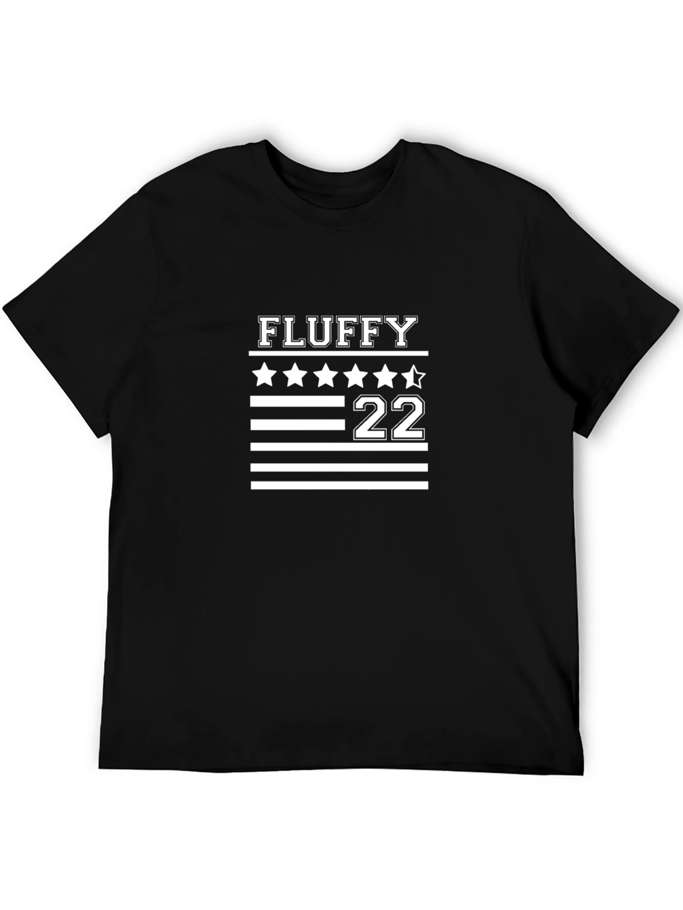 Black Fluffy 22 Graphic T-Shirt - Black Cotton Tee view 5