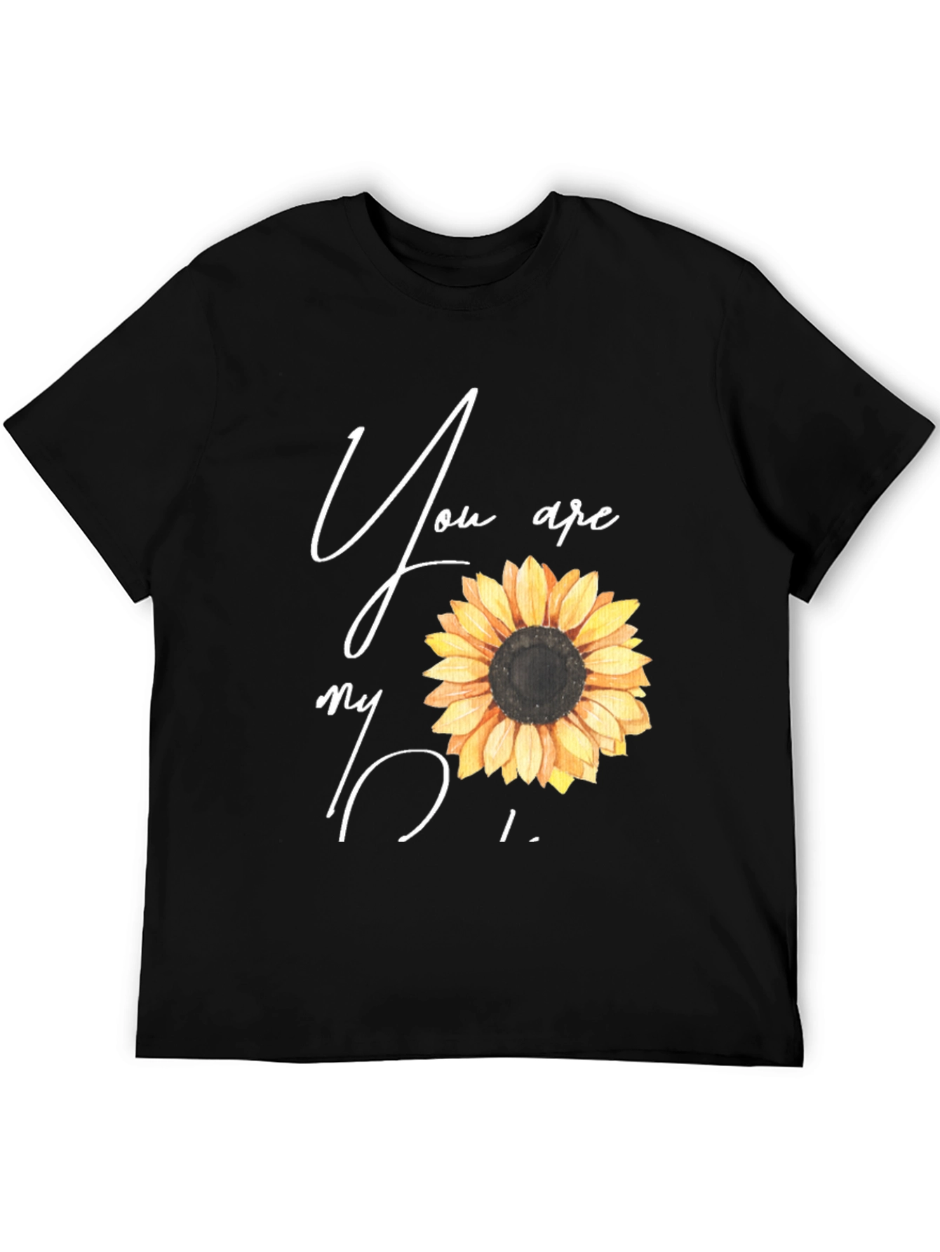 Black Sunflower Graphic Tee - You Are My Sunshine Black T-Shirt view 5