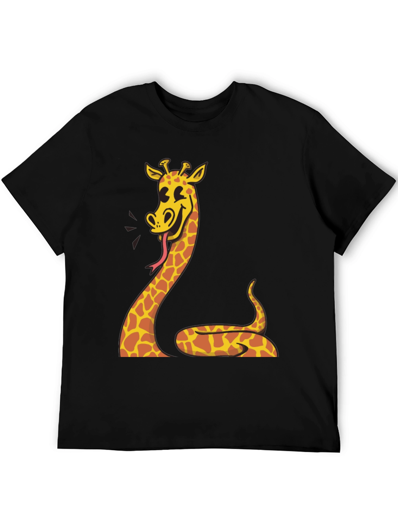 Black Giraffe Snake Funny Graphic Tee view 5