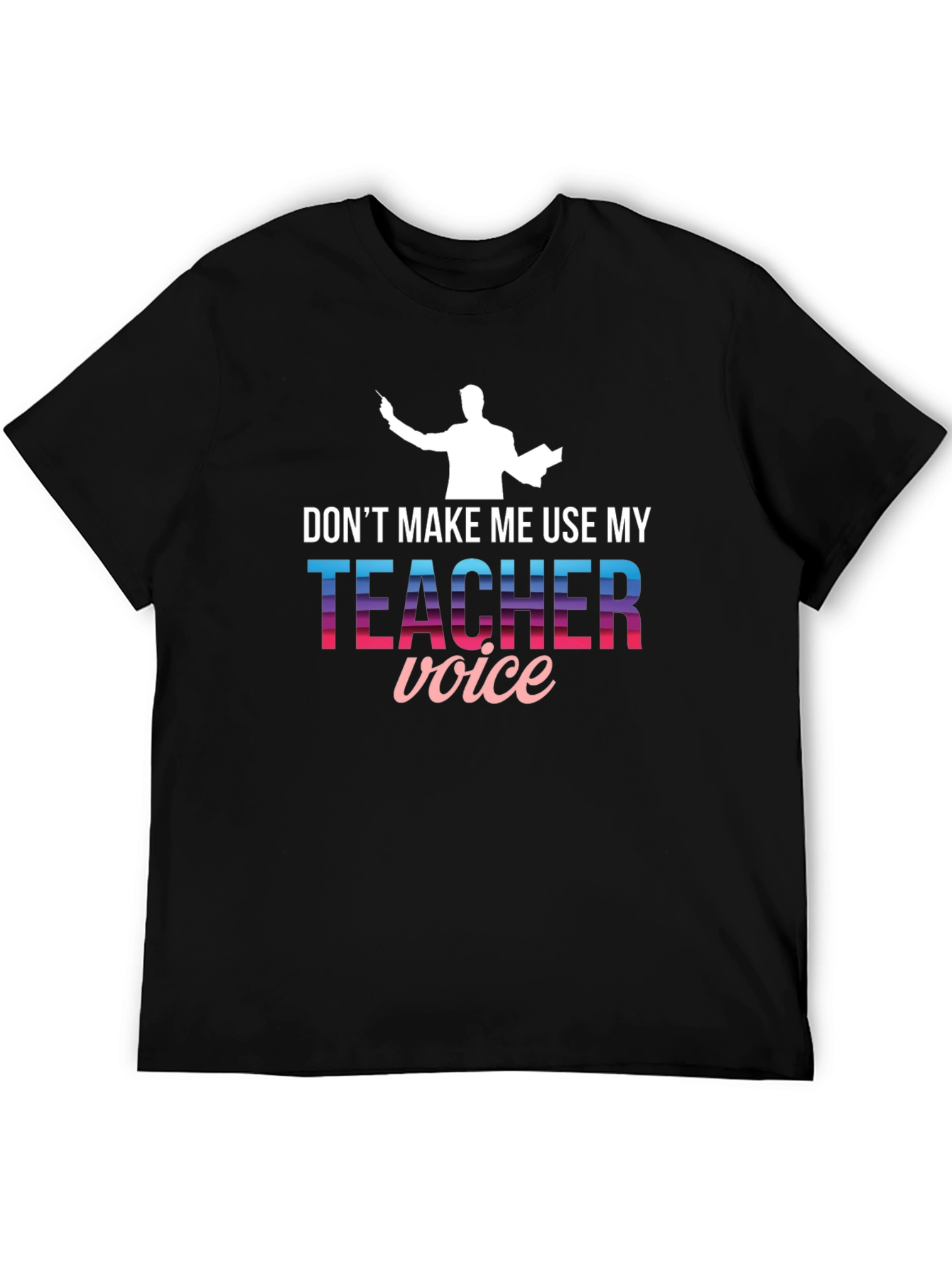 Black Teacher Voice Graphic Tee - Funny Teacher Shirt view 5