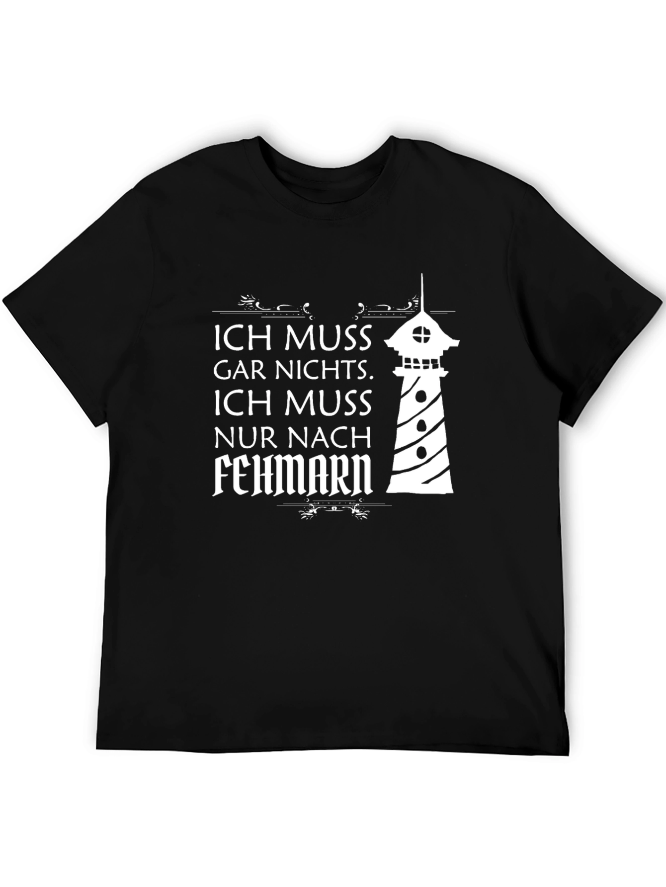 Black Ich Muss Nur Nach Fehmarn T-Shirt view 5