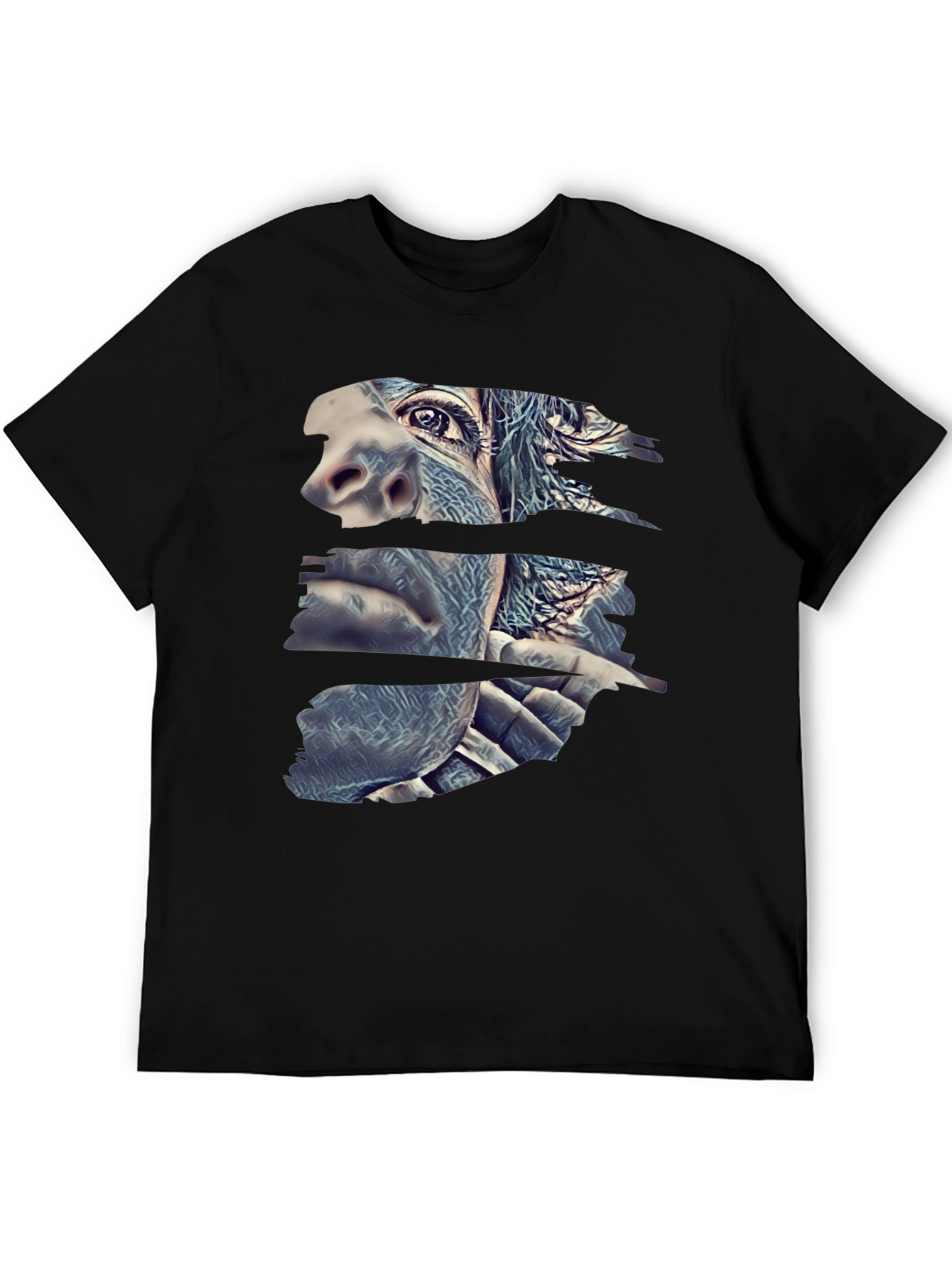 Black Abstract Gorilla Face Black T-Shirt view 5