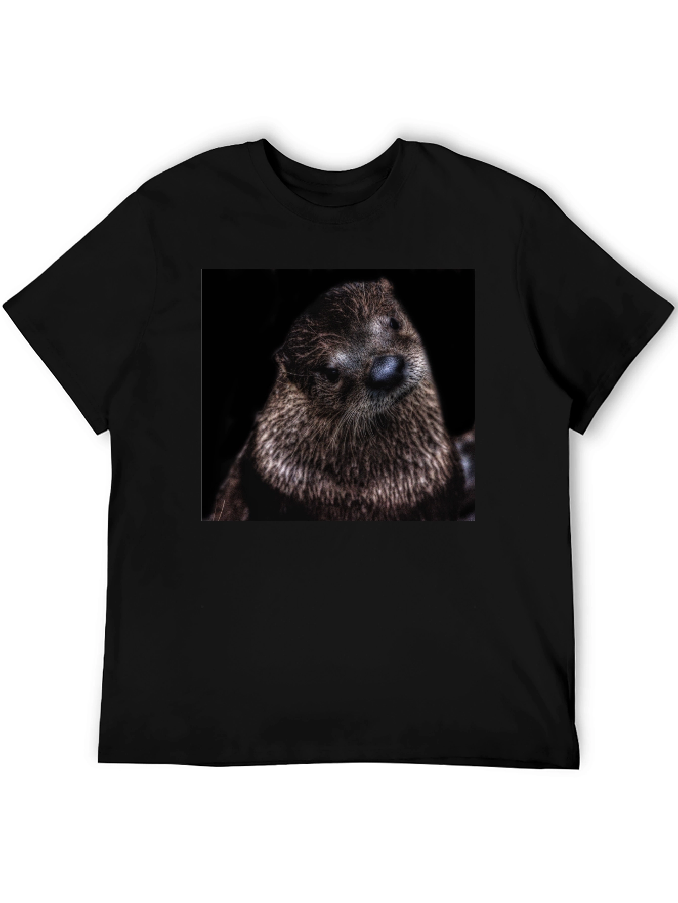 Black Otter Portrait Graphic T-Shirt view 5