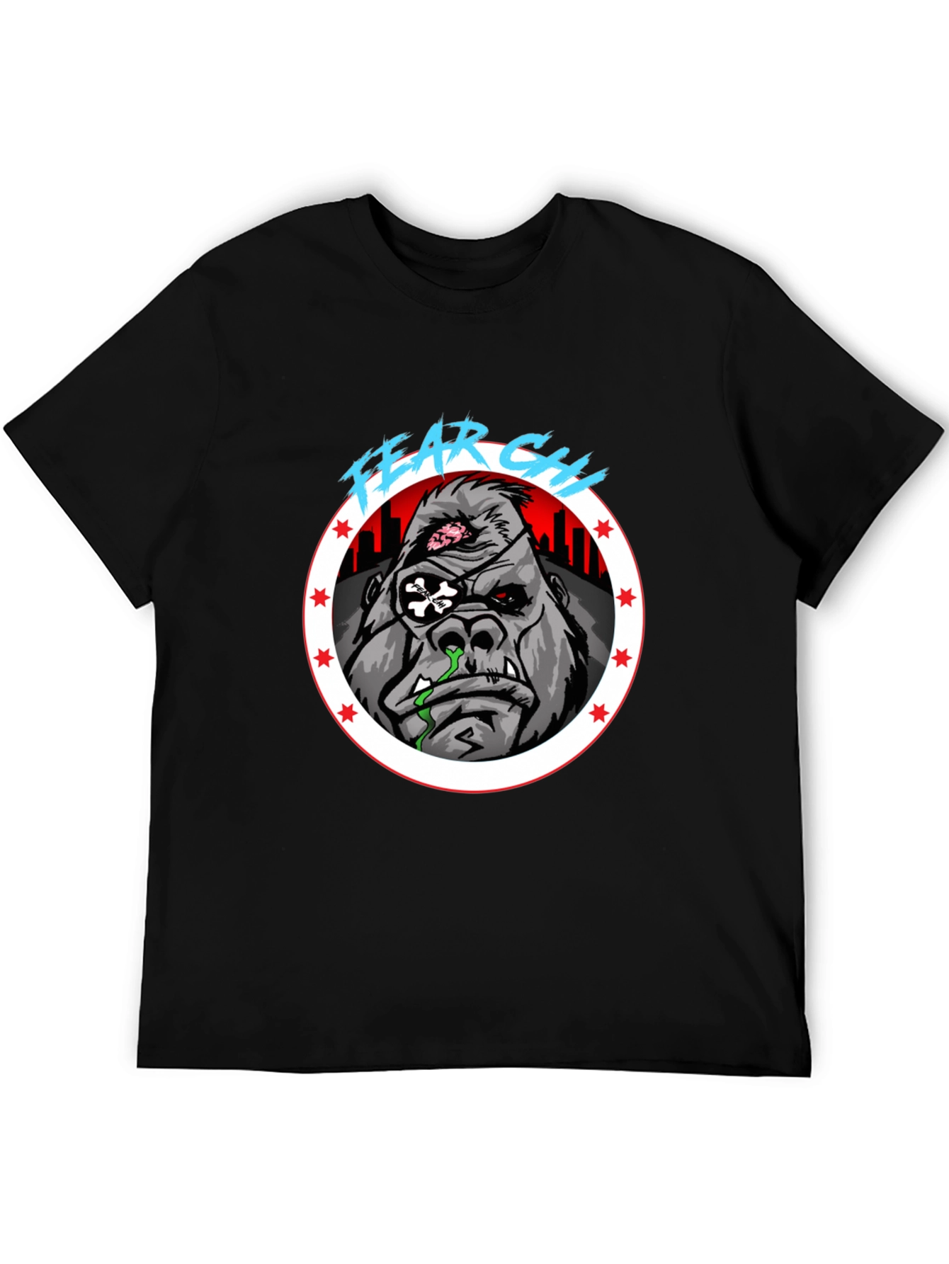 Black Fear City Gorilla Graphic Tee view 5