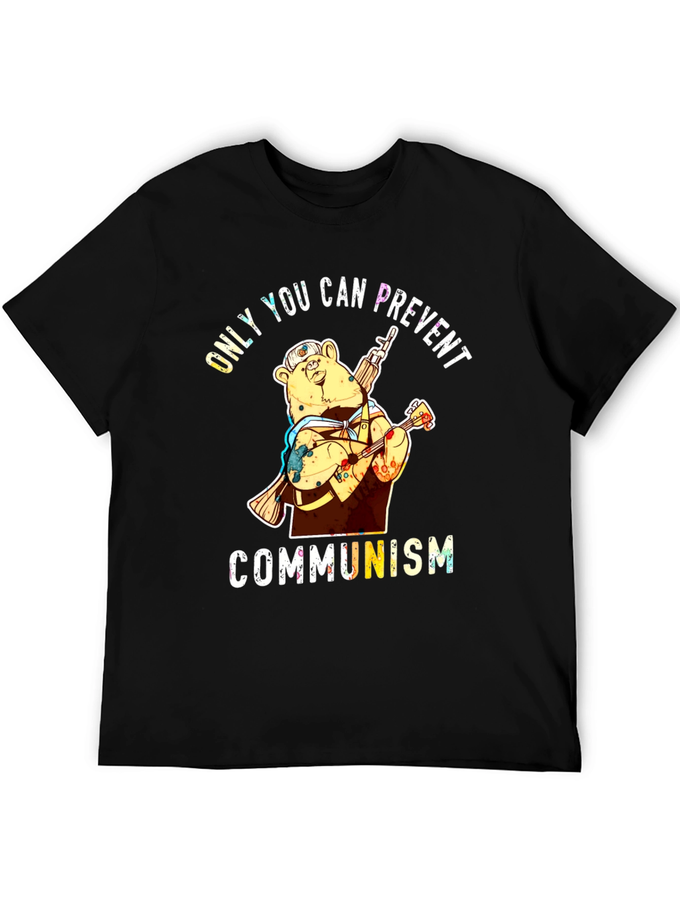 Black Only YOU Can Prevent Communism Bear T-Shirt view 5