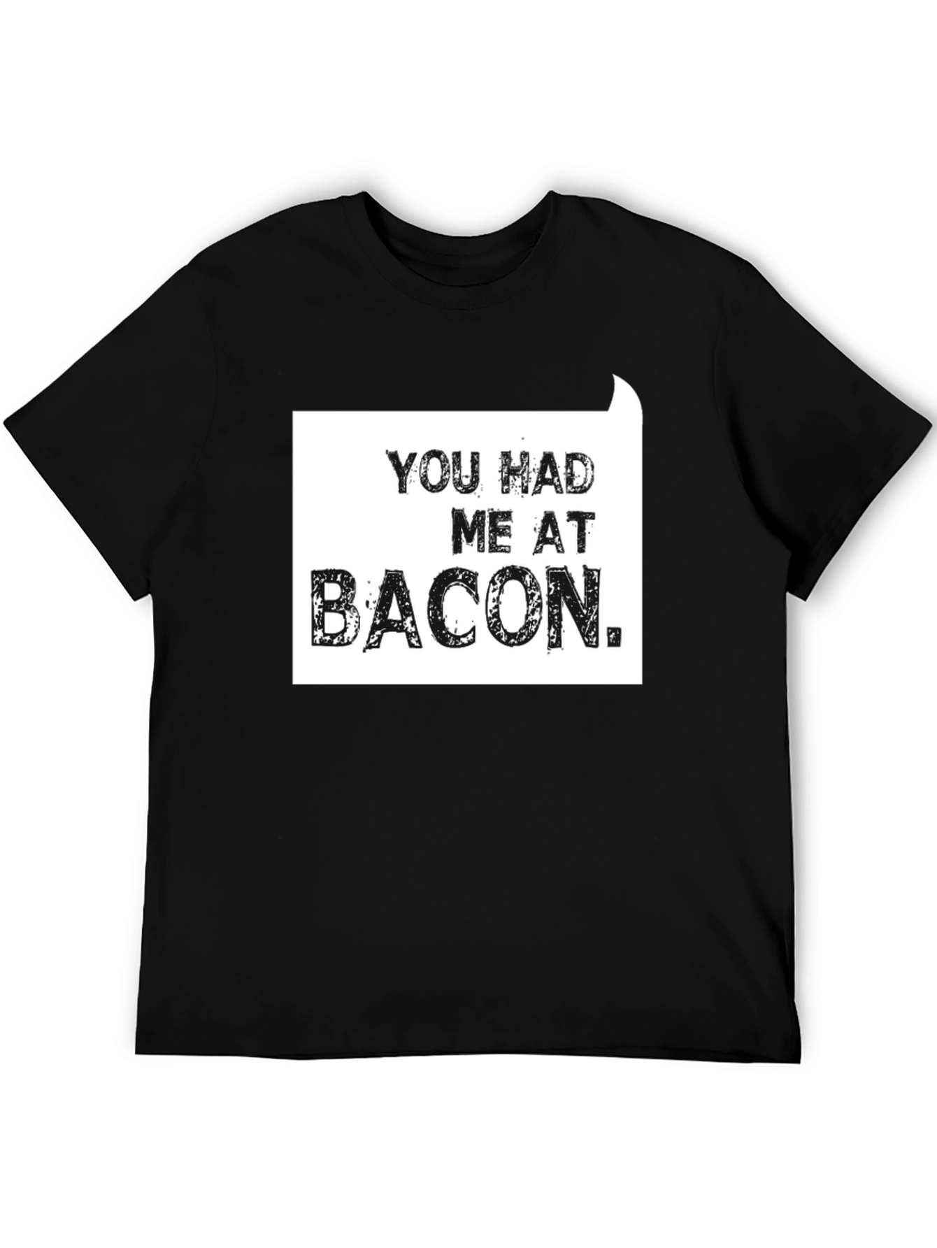 Black You Had Me At Bacon T-Shirt - Funny Foodie Tee view 5