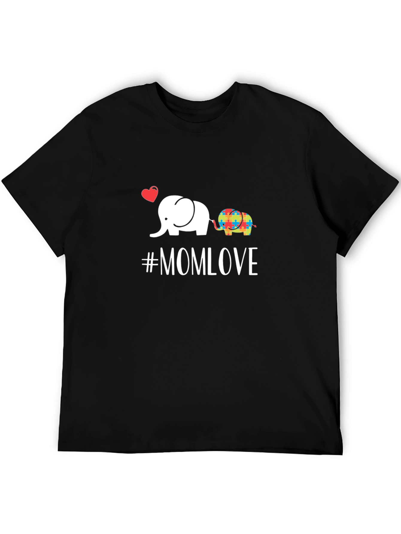 Black Mom Love Elephant Autism Awareness T-Shirt view 5
