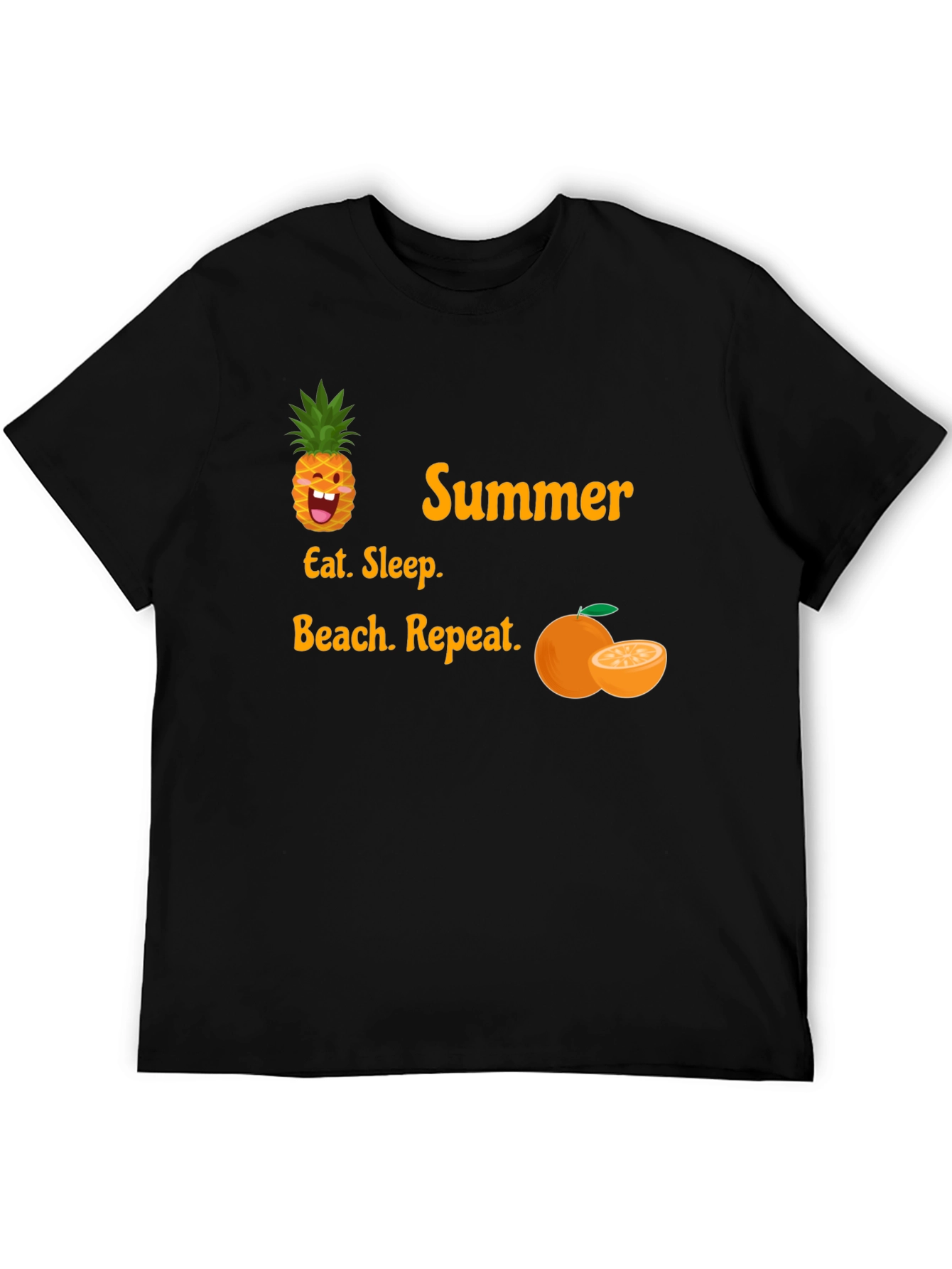 Black Summer T-Shirt: Eat, Sleep, Beach, Repeat view 5