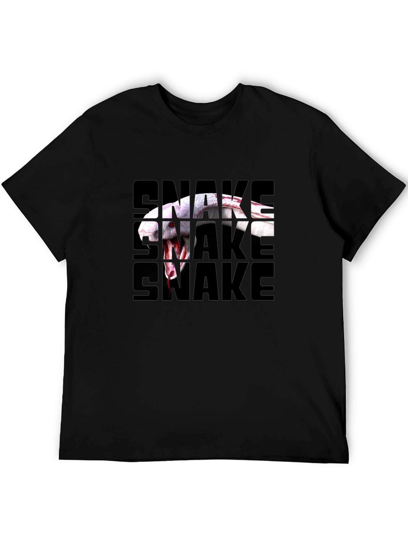 Black Snake Graphic T-Shirt - Black Crew Neck Tee view 5
