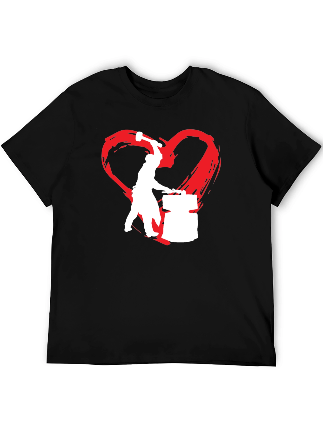 Black Blacksmith Love T-Shirt - Forging Hearts view 5