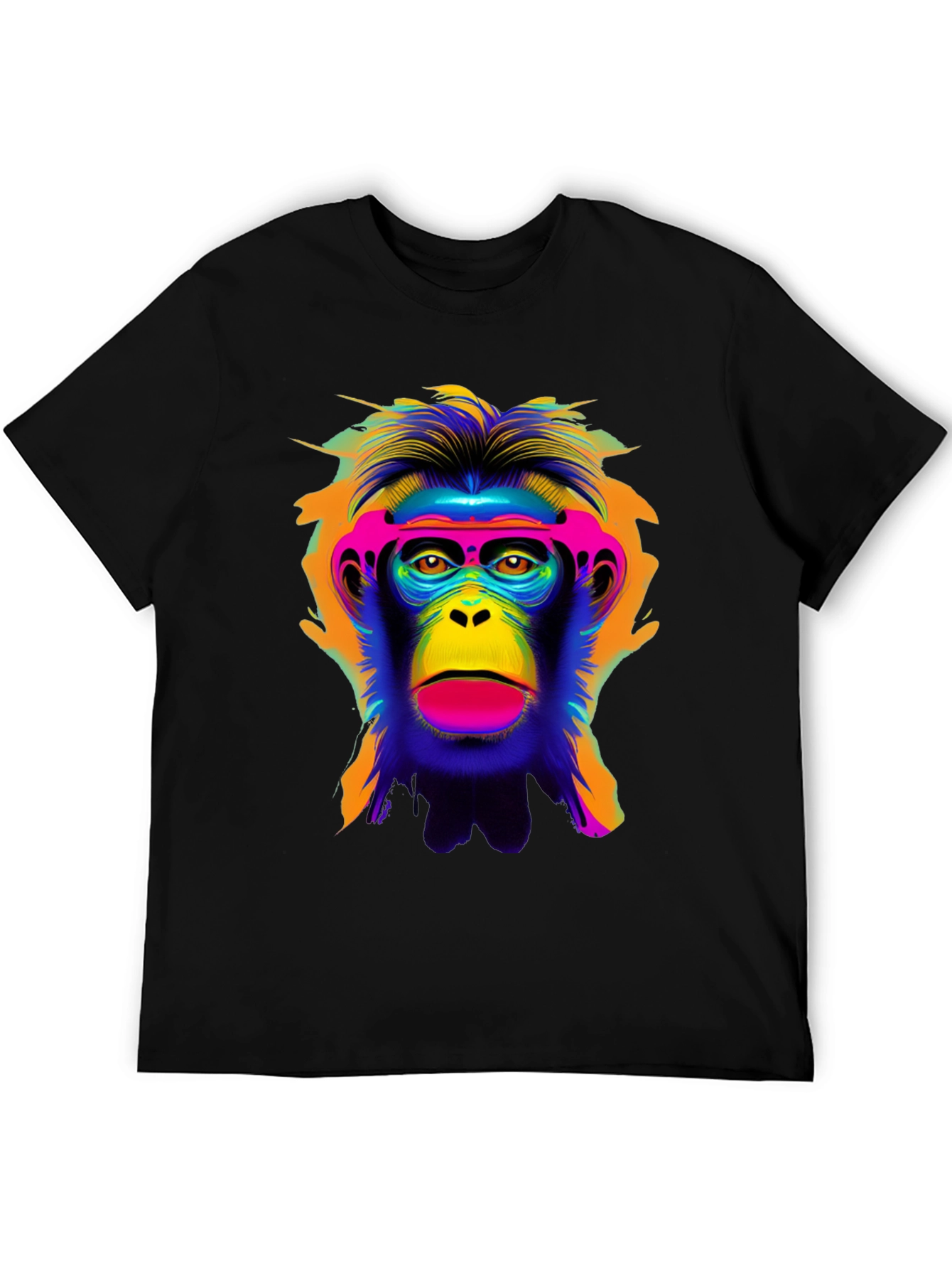 Black Vibrant Monkey Graphic Tee - Bold Statement Shirt view 5