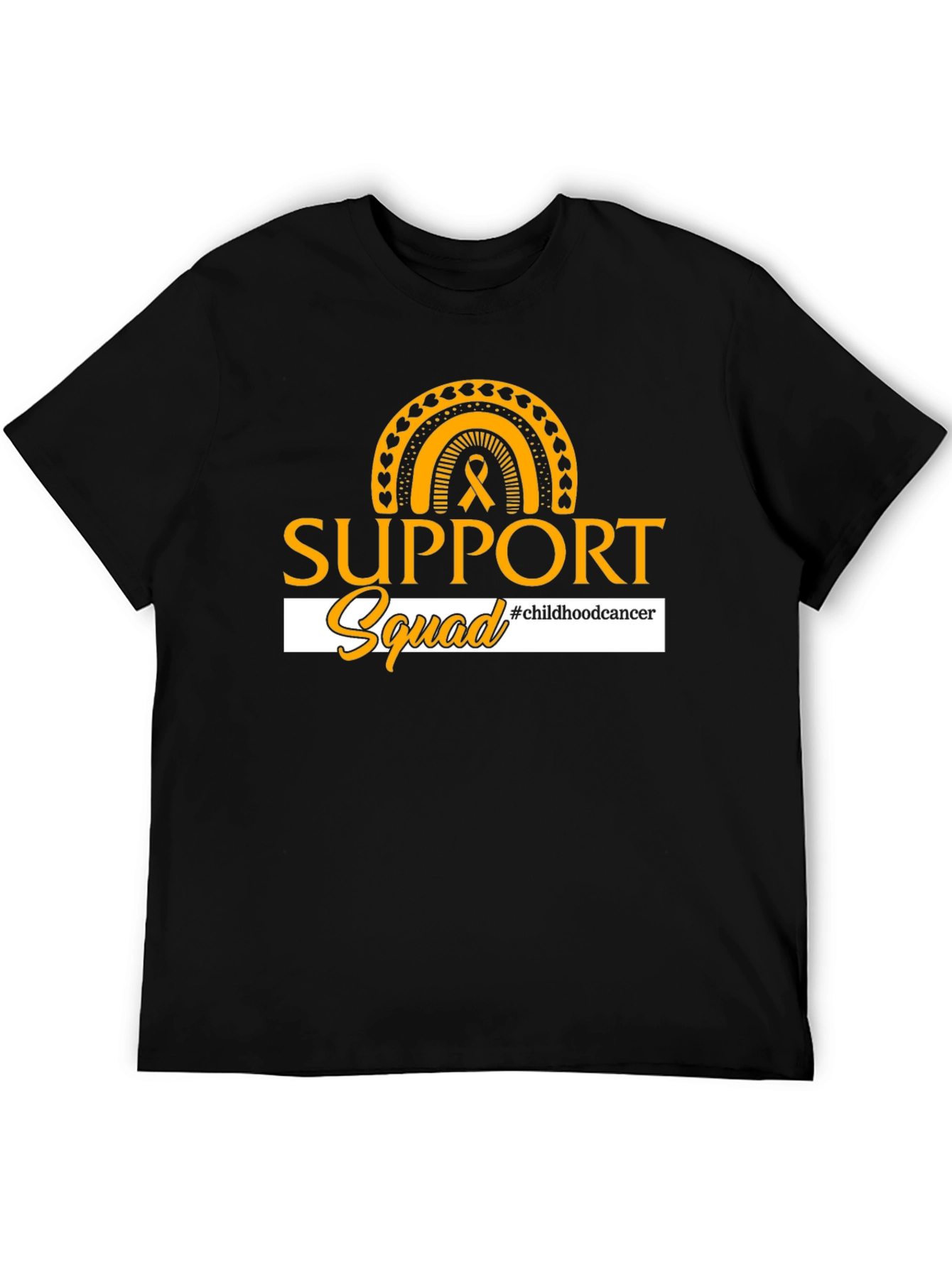 Childhood Cancer Awareness Support Squad Black T-Shirt - 5