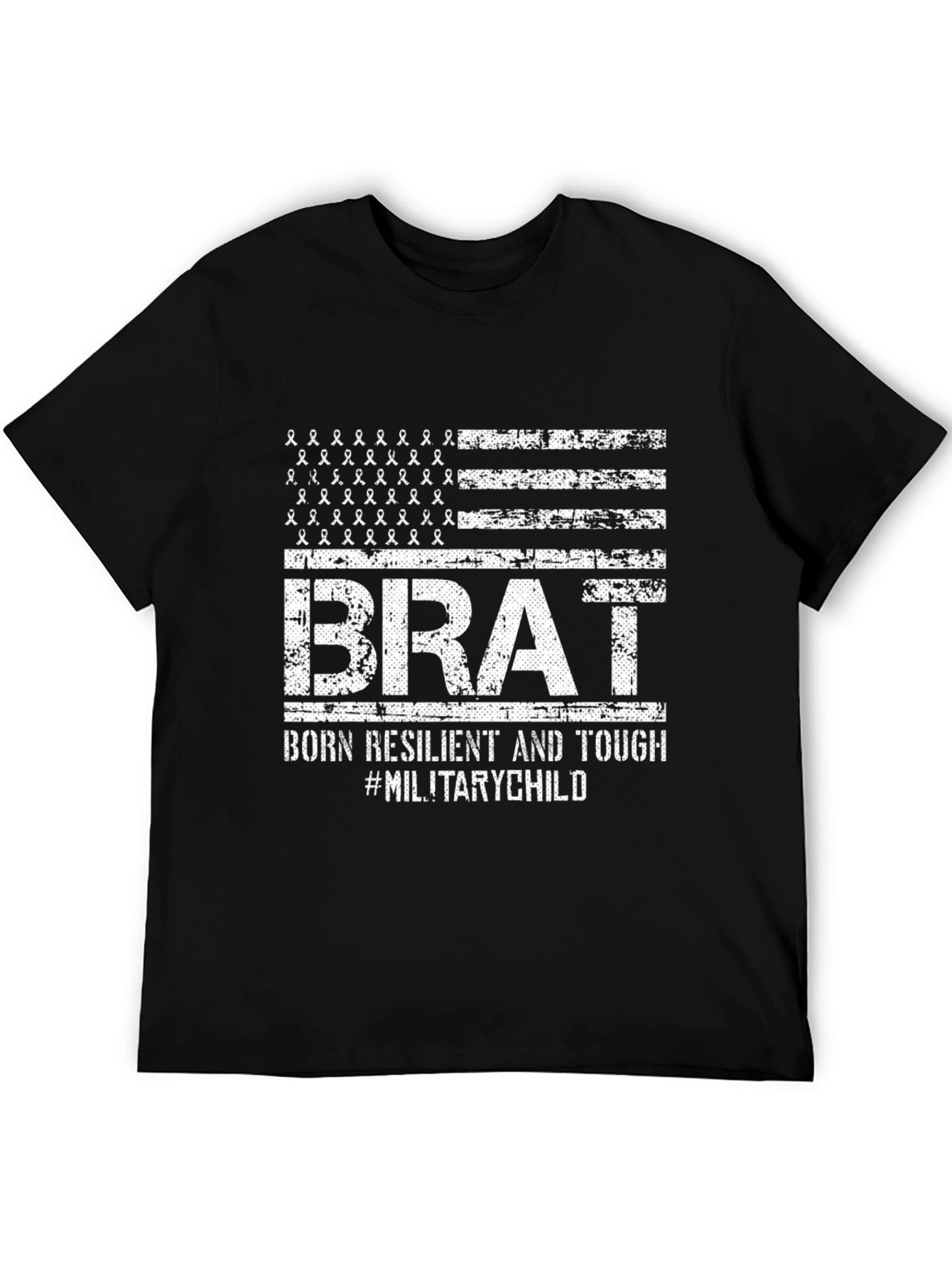 Black Military Brat T-Shirt - Born Resilient & Tough view 5