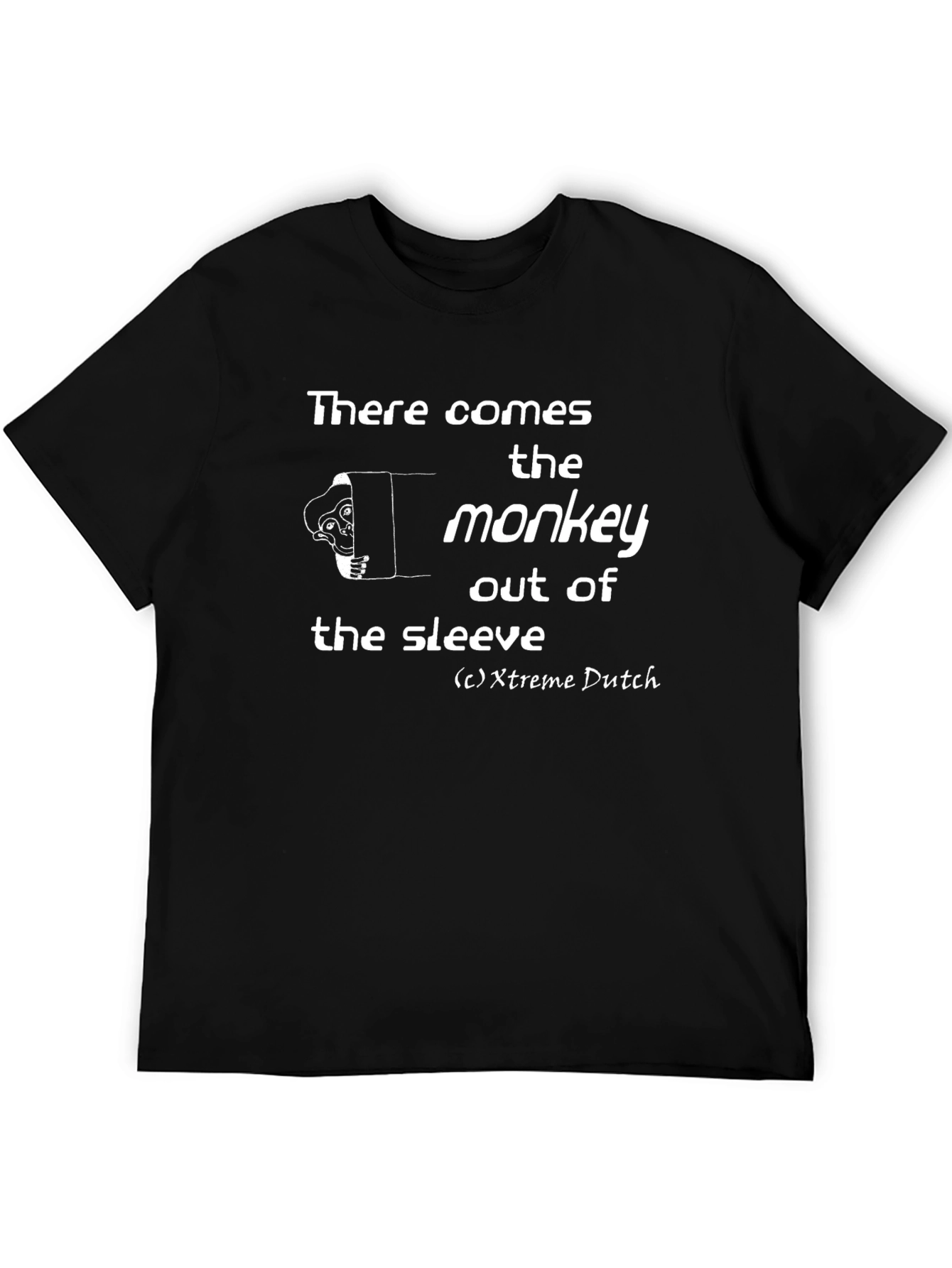 Black Monkey Out of the Sleeve Graphic T-Shirt view 5