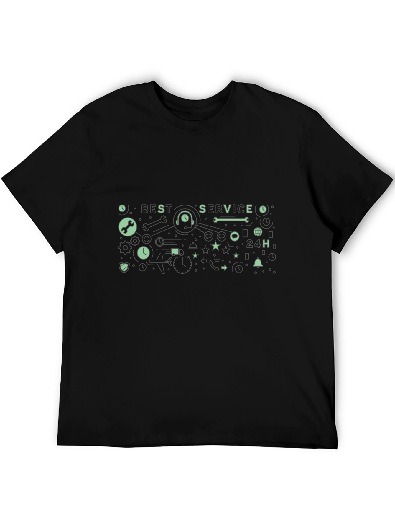 Black Abstract Graphic Print Black T-Shirt view 5