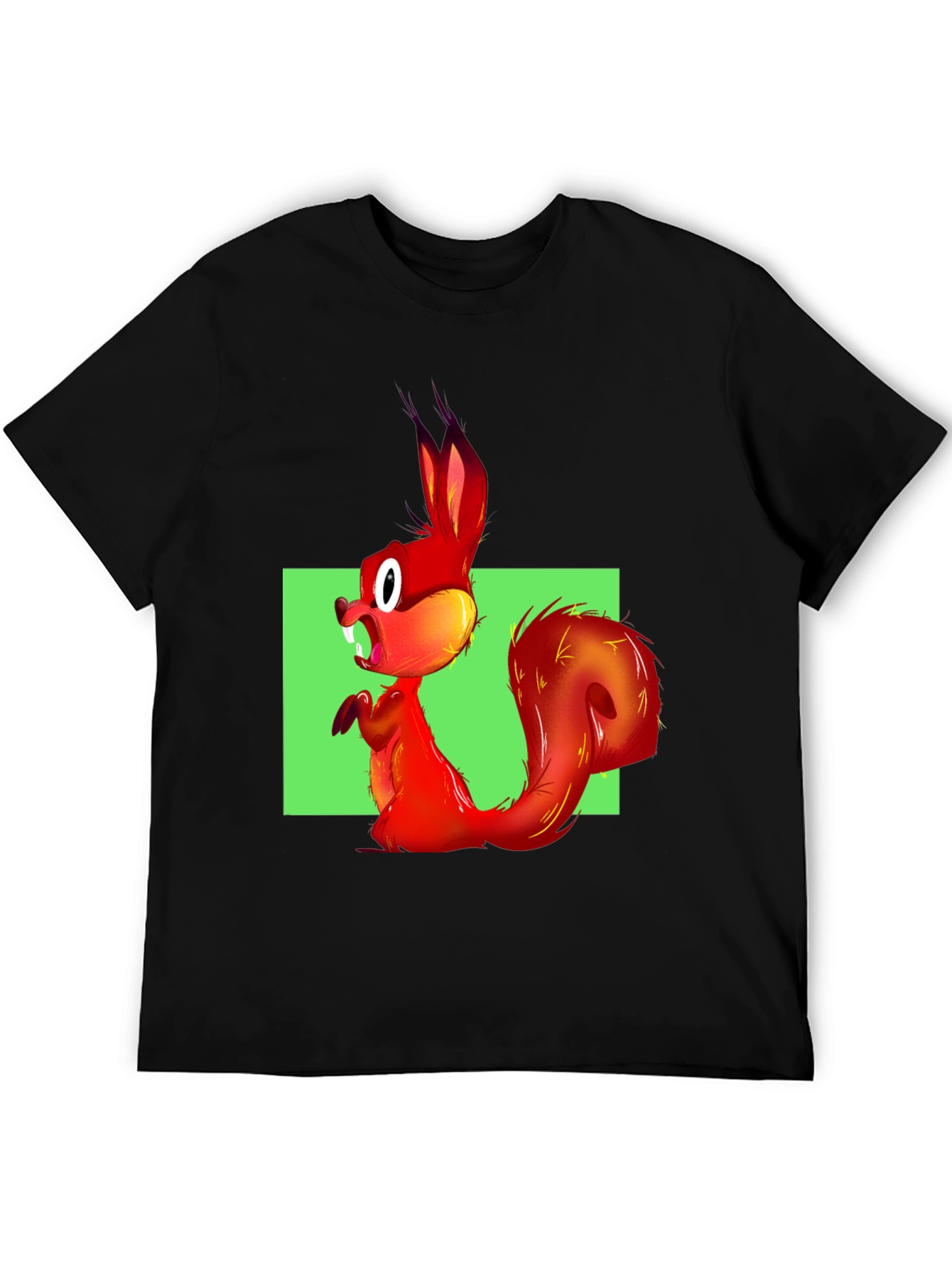 Black Squirrel Graphic Tee - Bold Cartoon Animal Print view 5