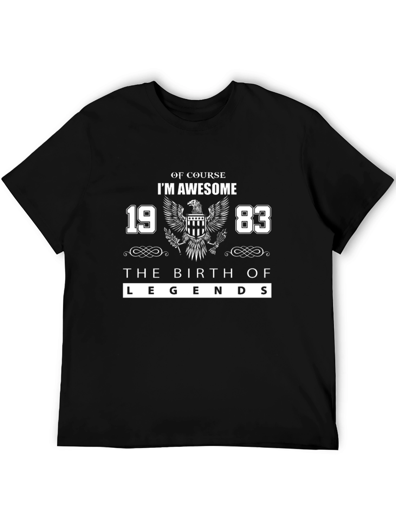 Black Awesome Since 1983 Birthday T-Shirt view 5