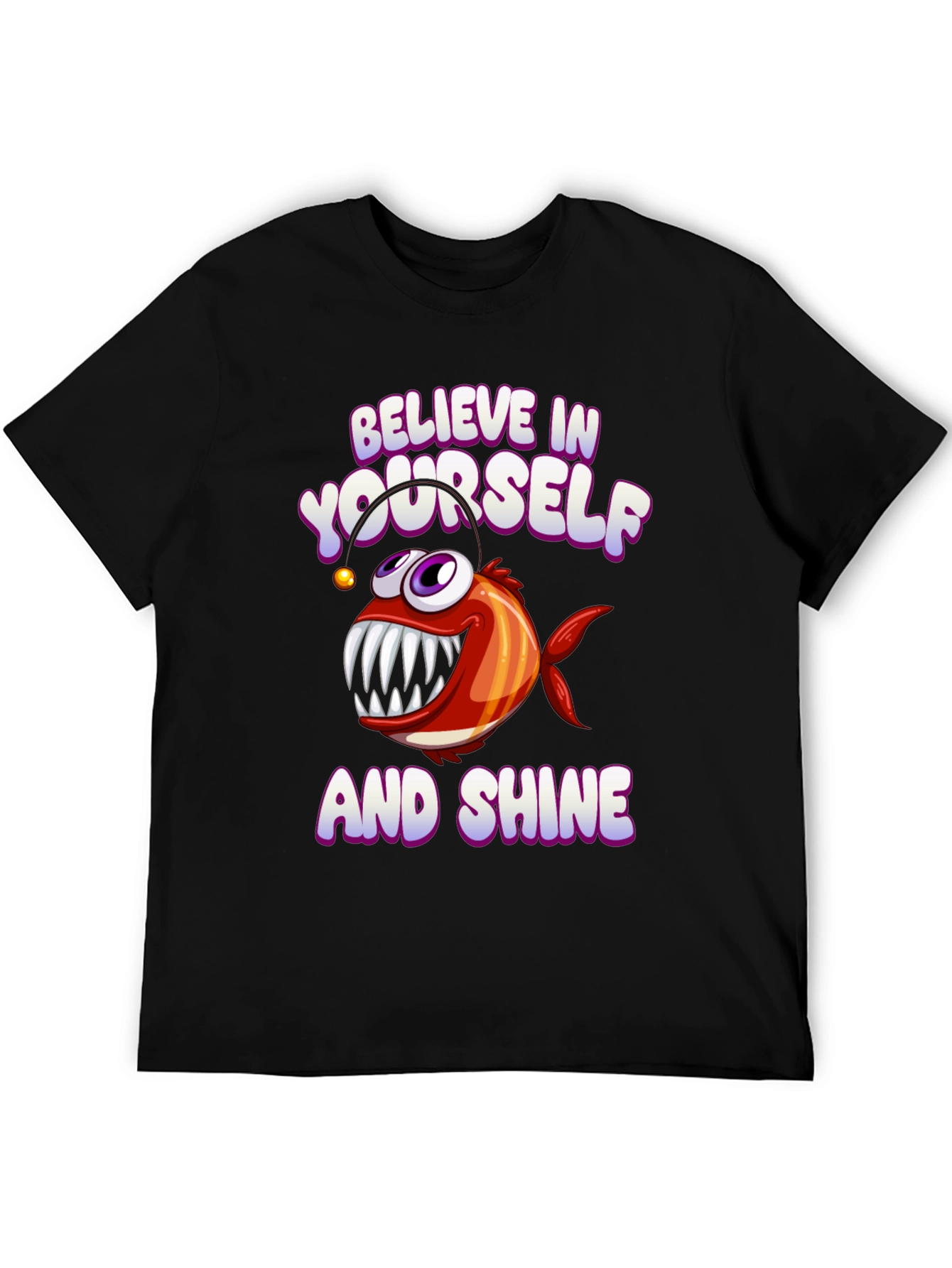 Black Believe in Yourself and Shine Graphic T-Shirt view 5