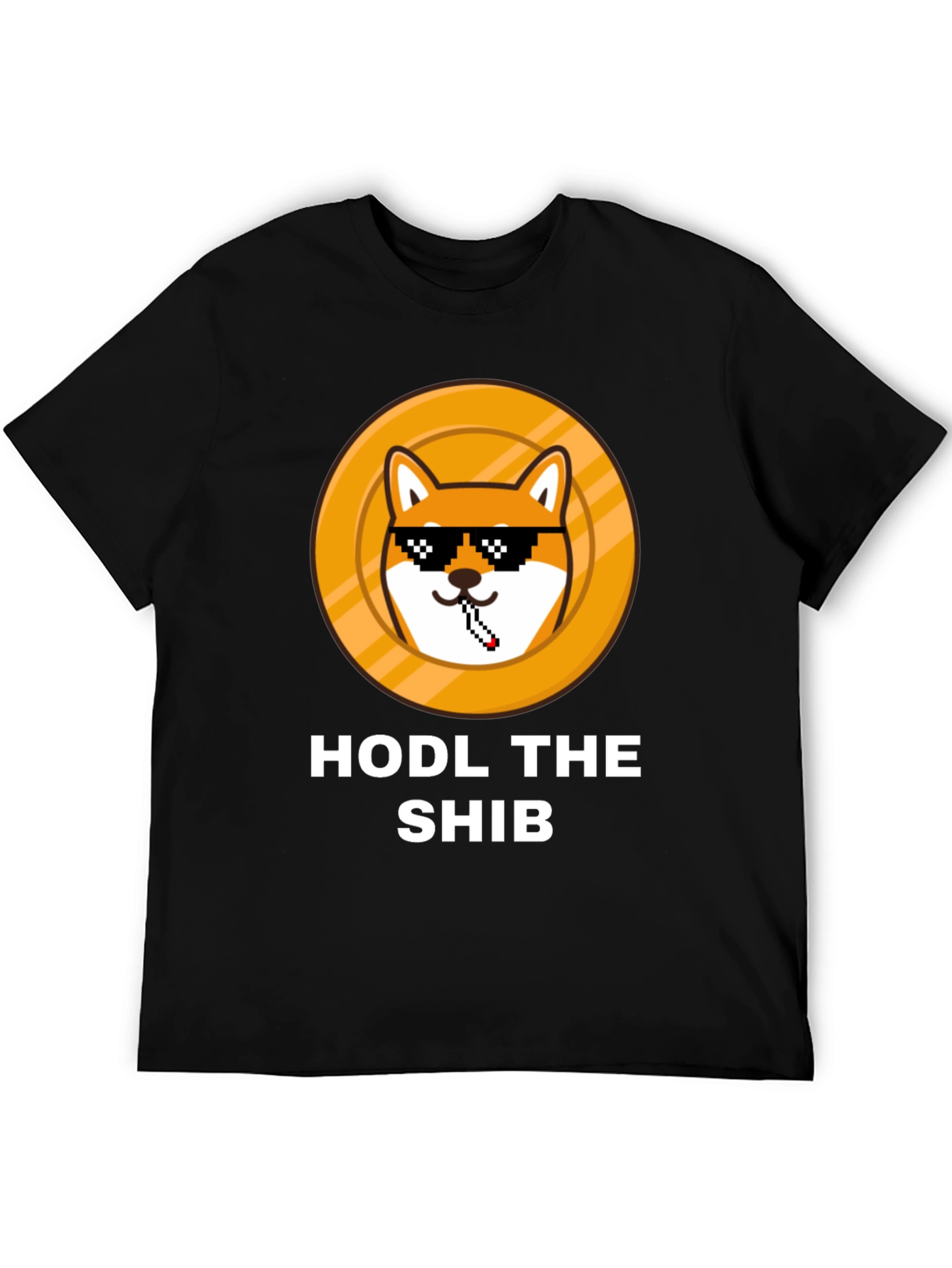 Black HODL THE SHIB Black T-Shirt view 5