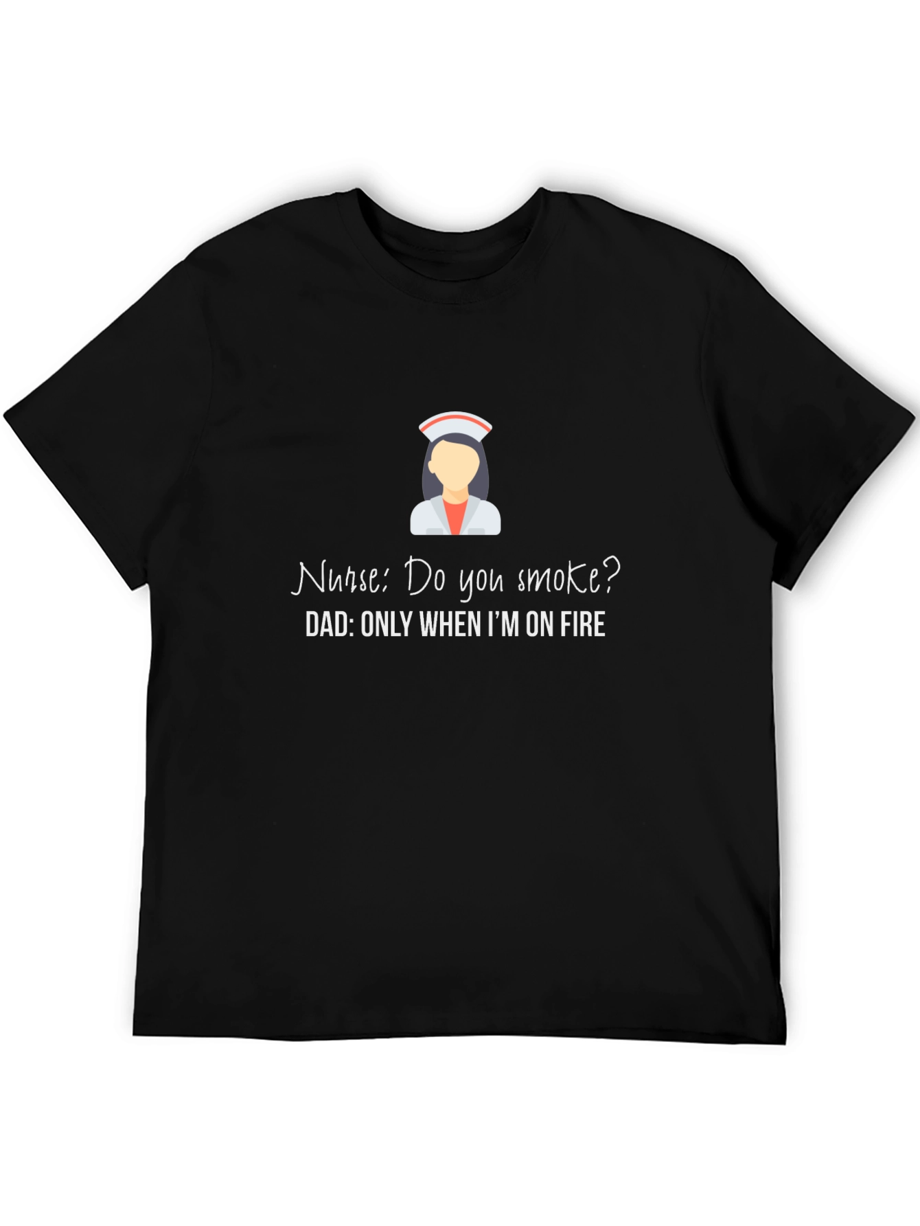 Black Nurse Humor Graphic Tee: Only When I'm On Fire! view 5
