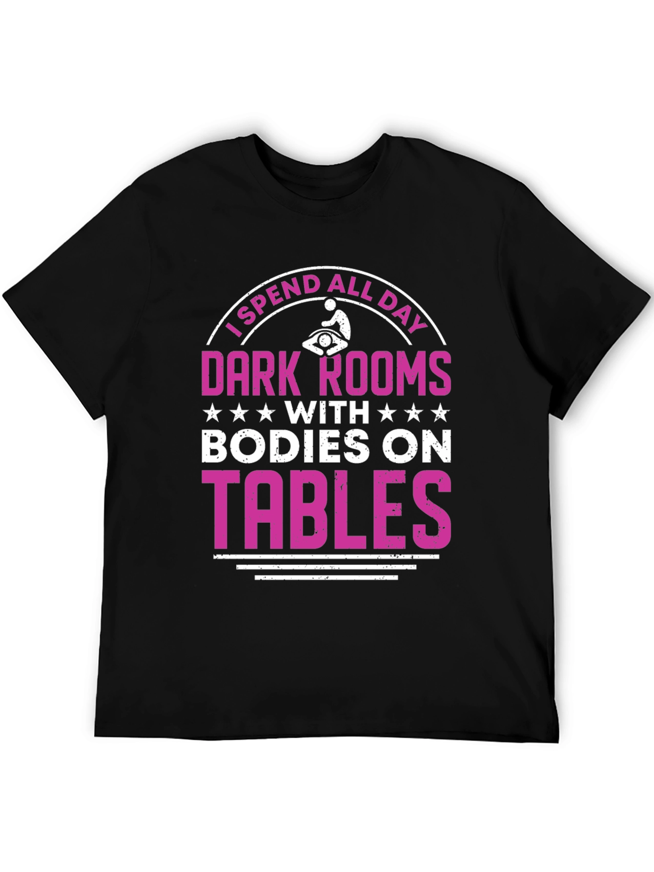 Black Massage Therapist T-Shirt - Dark Rooms, Bodies On Tables view 5