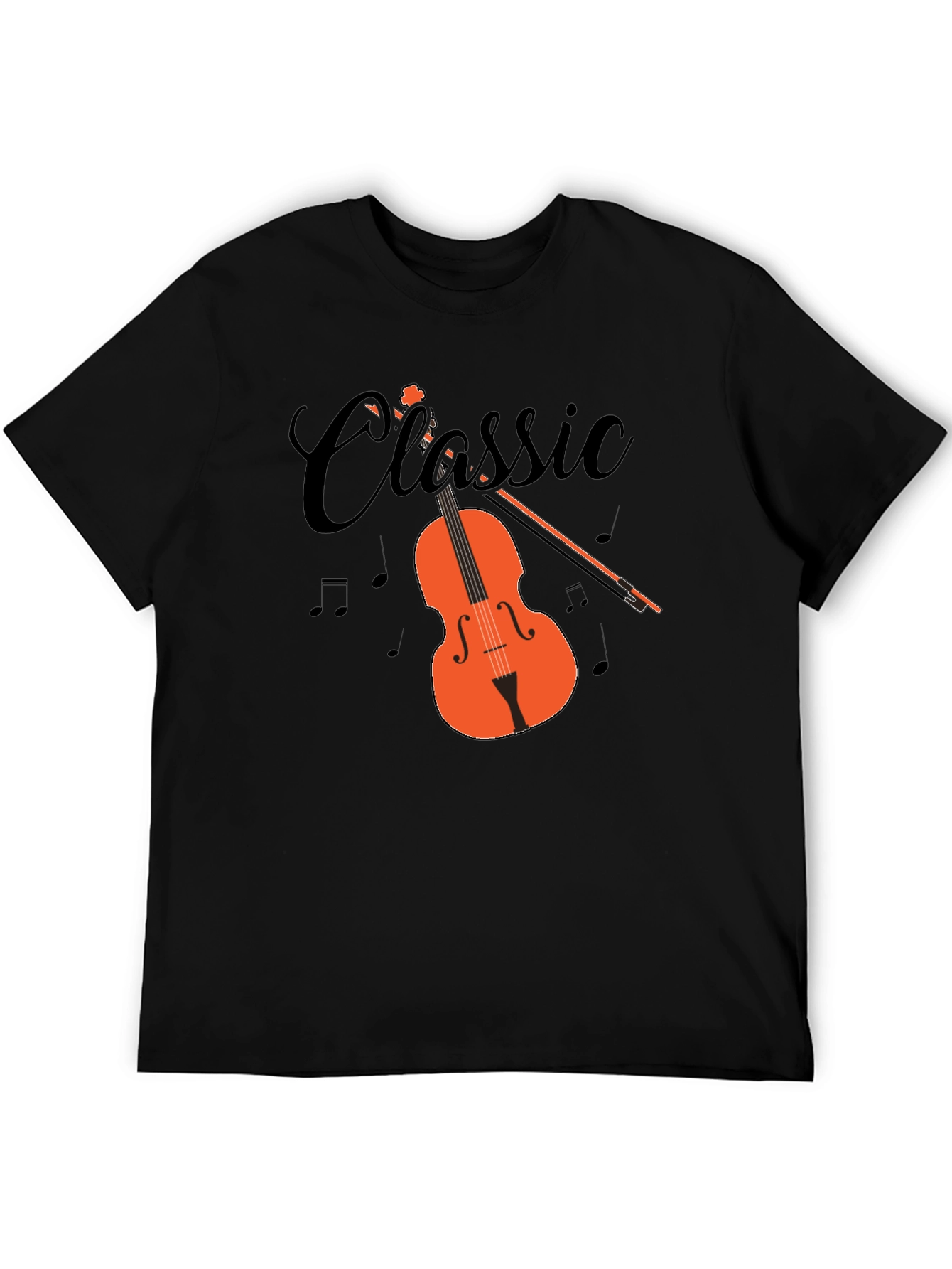 Black Classic Music T-Shirt view 5