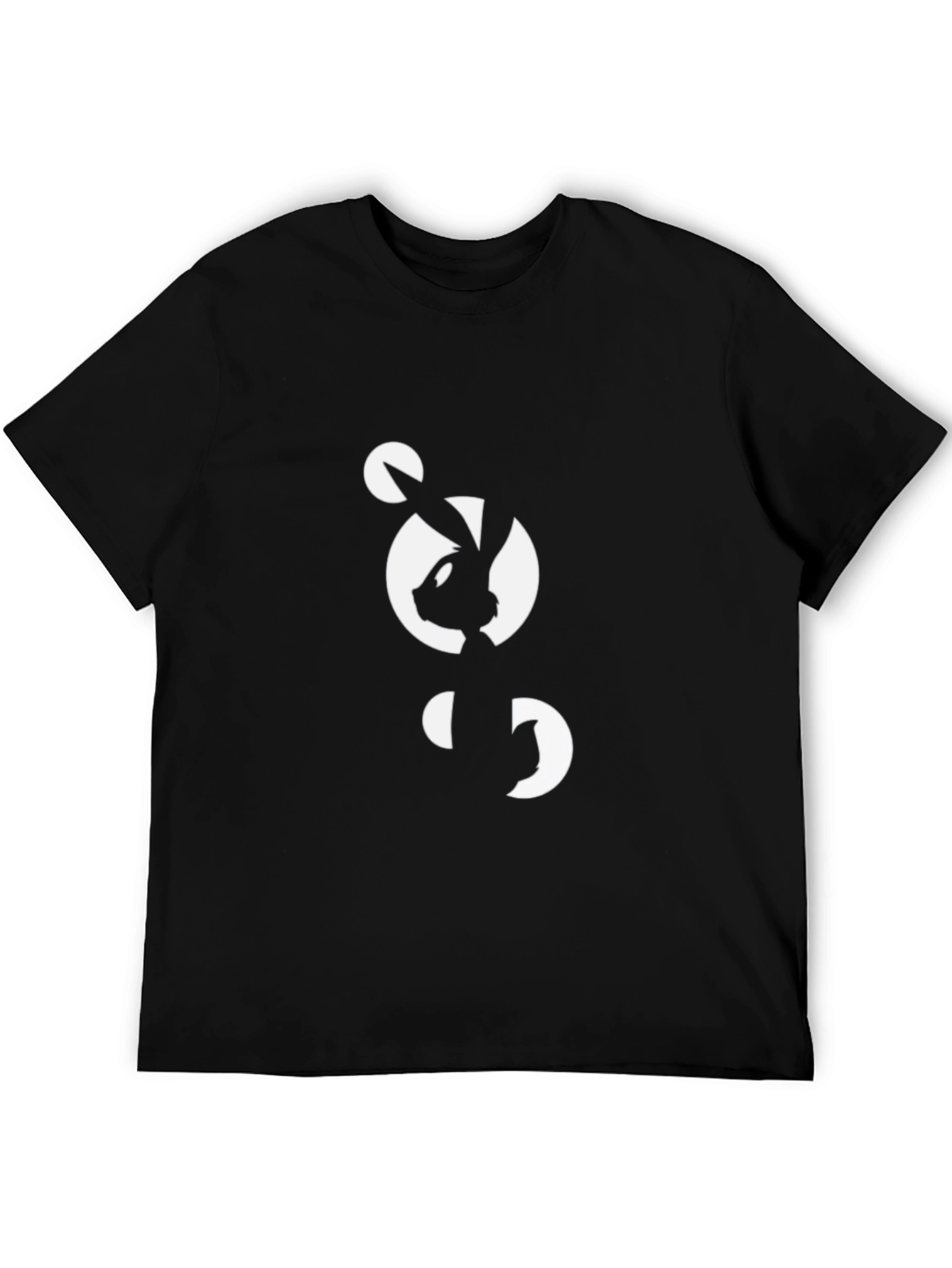 Black Abstract Bunny Graphic Black T-Shirt view 5