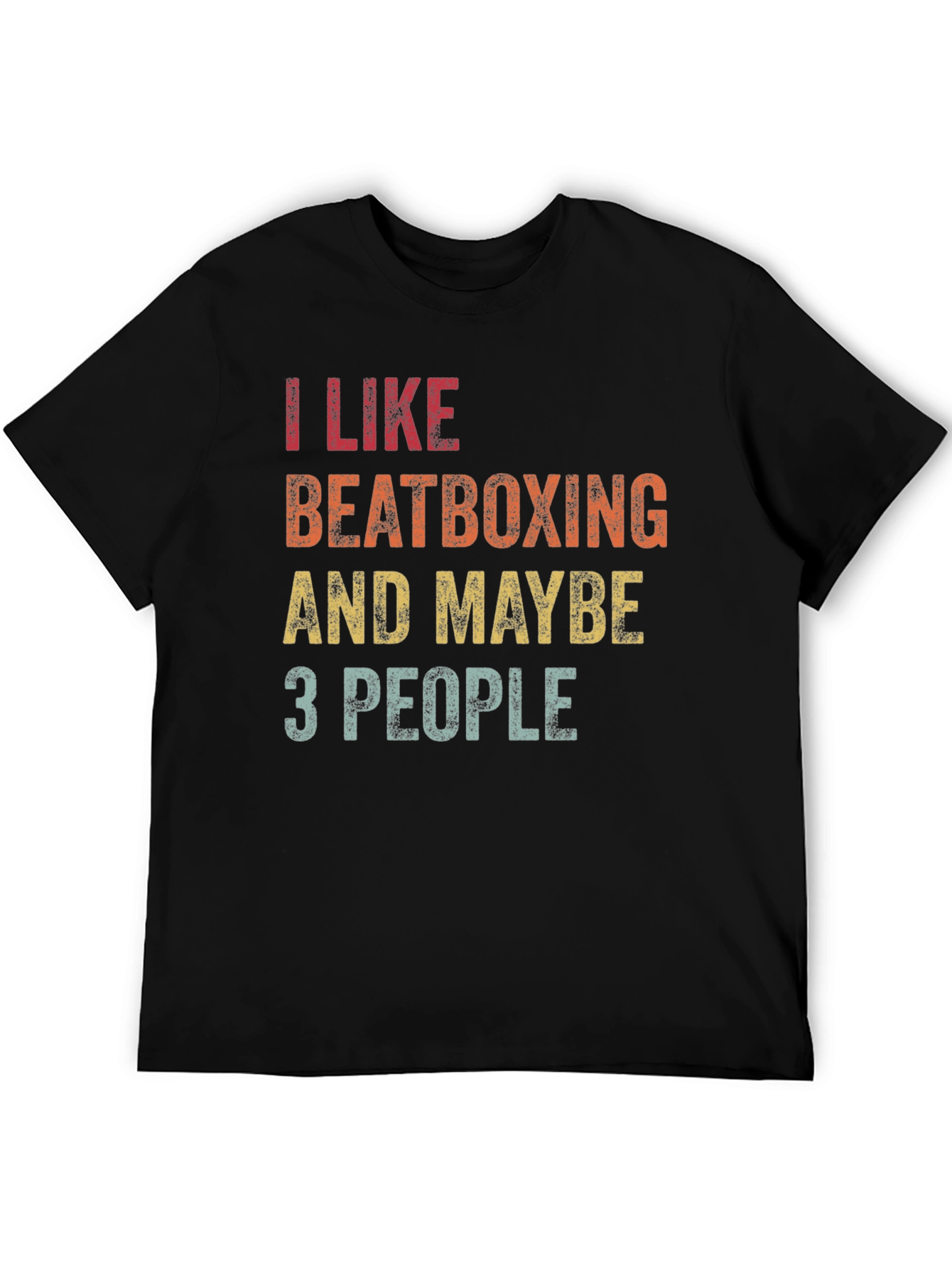 Black I Like Beatboxing Funny Graphic T-Shirt view 5