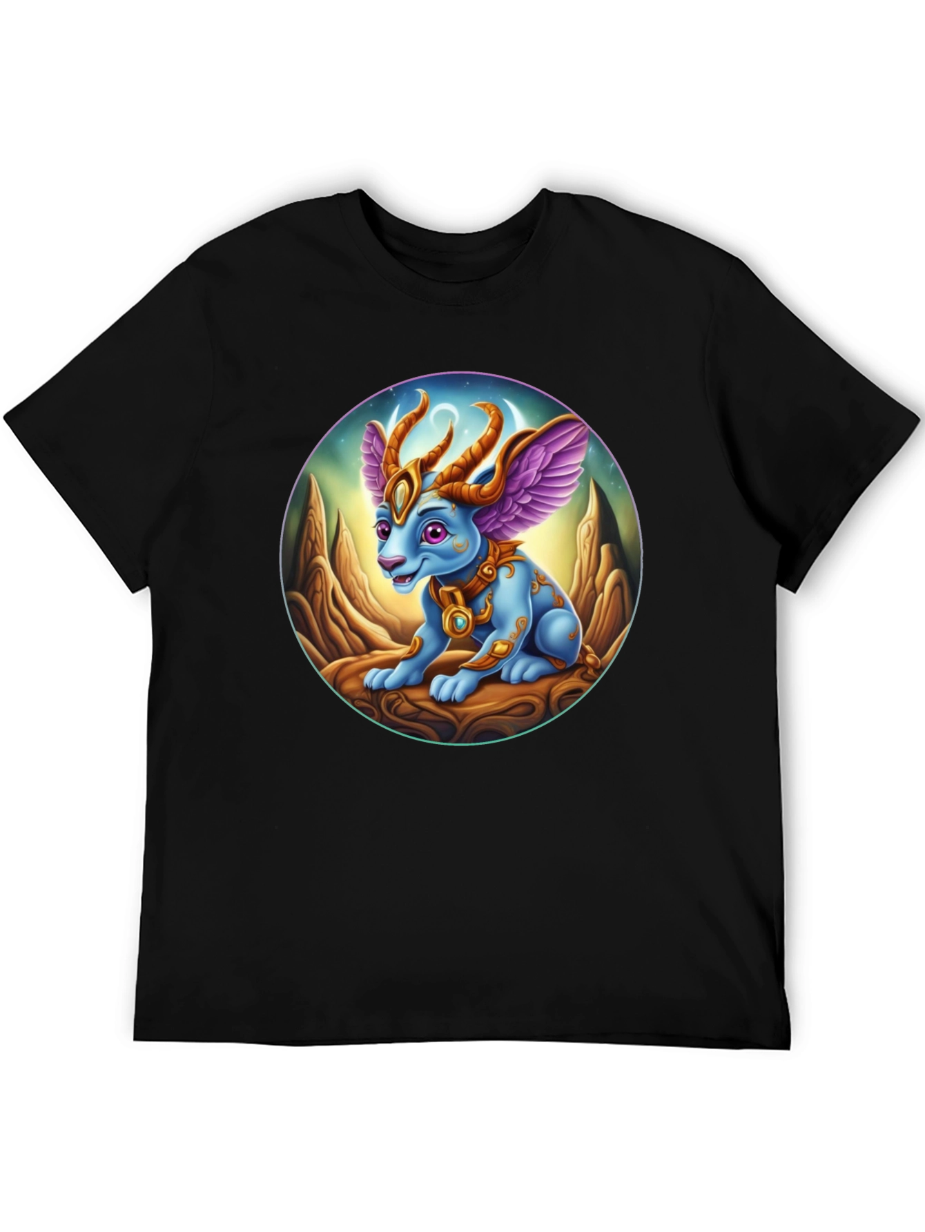 Black Fantasy Dragon T-Shirt - Unique Graphic Tee view 5