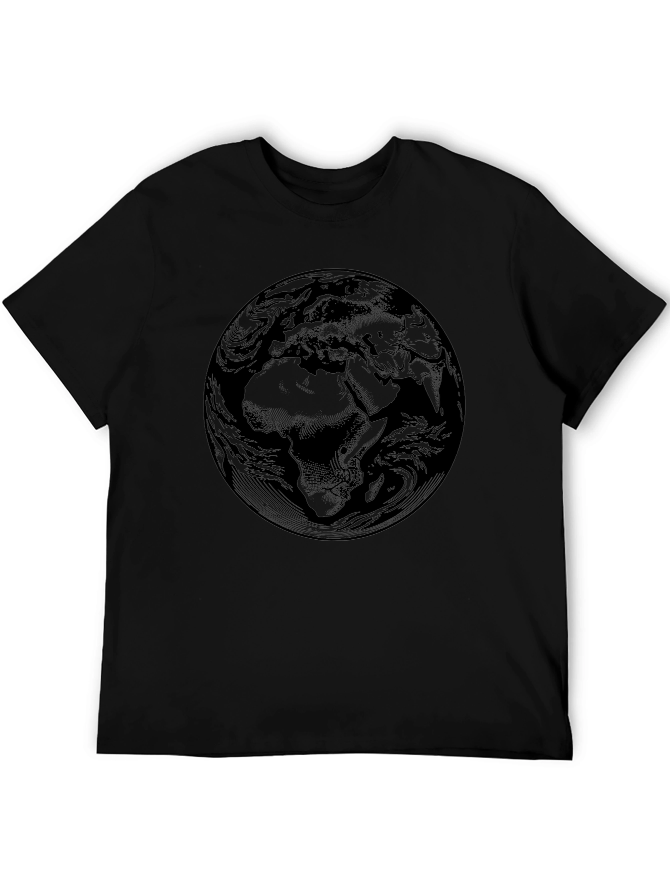 Earth Graphic Print Black T-Shirt - 5